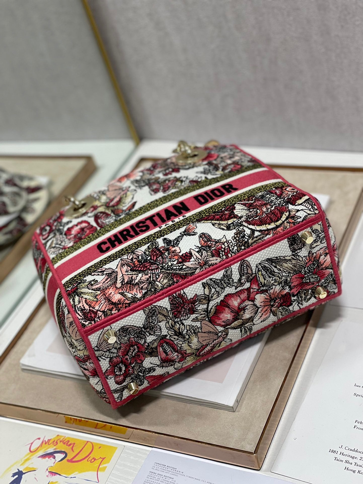 CD Colorful Butterfly 24 Lady Dior Bag Canvas 336709