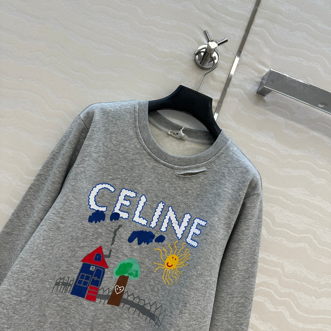 Celine 25 Sweater Grey mix colors Cotton