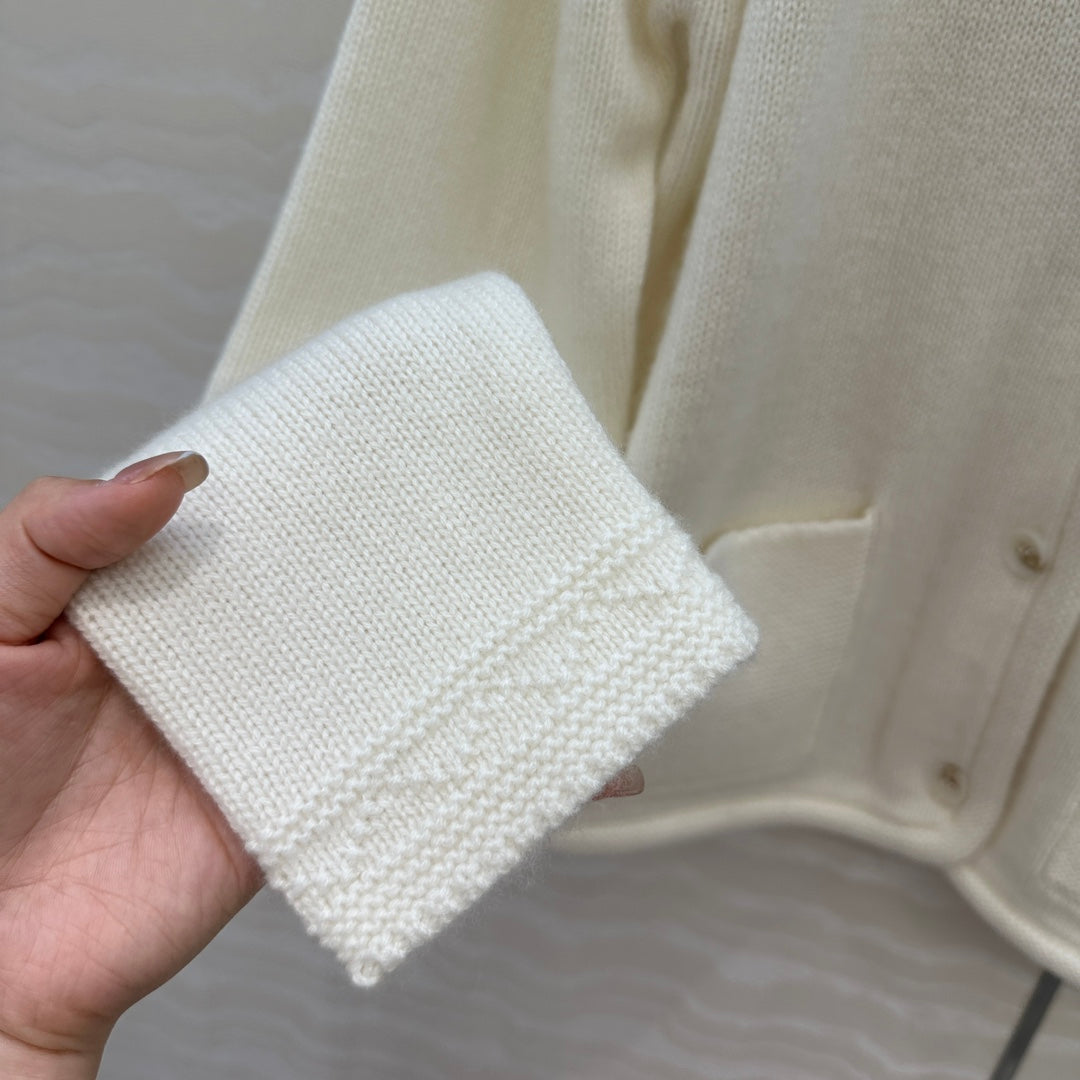 LP 25 Cardigan White Cashmere 291831