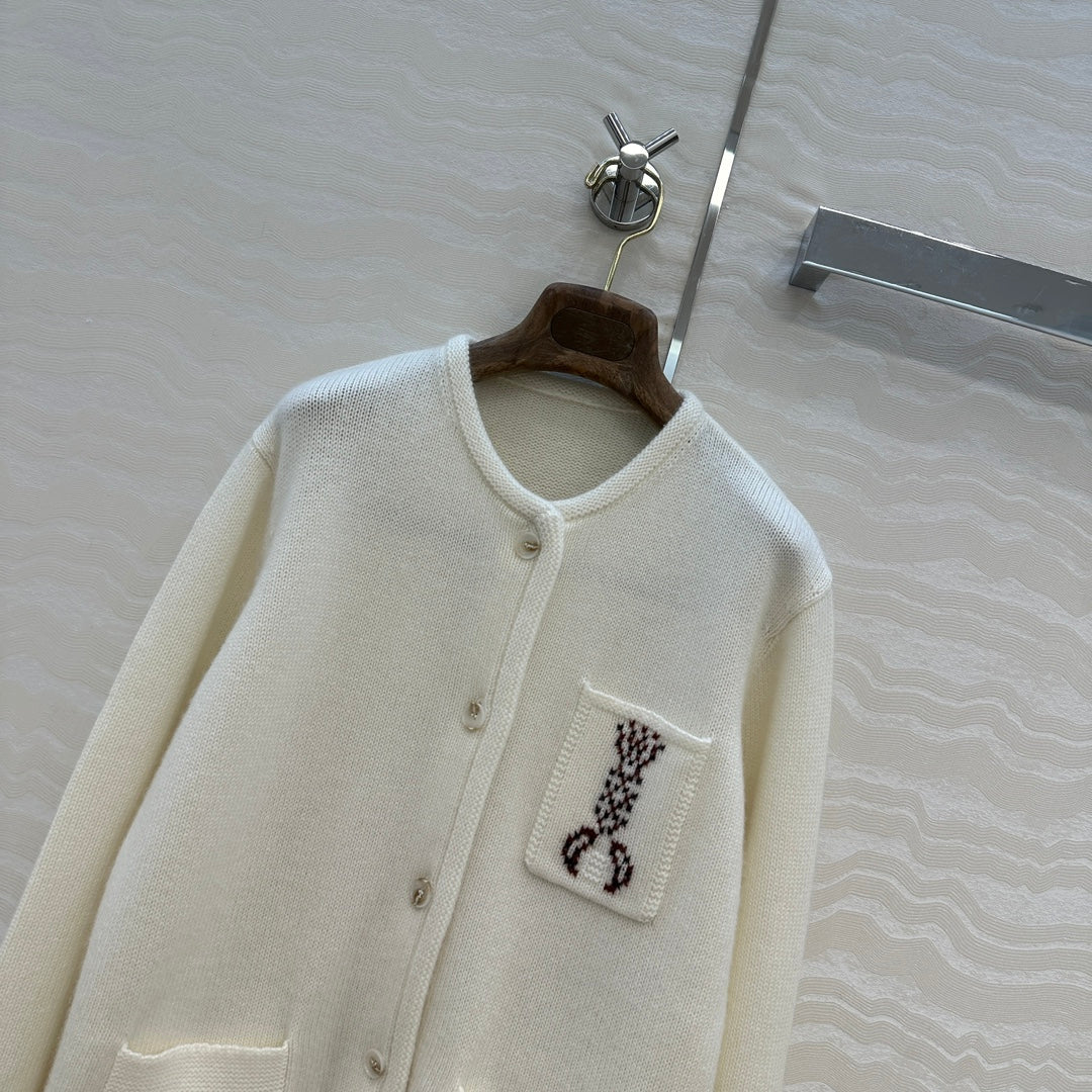 LP 25 Cardigan White Cashmere 291831