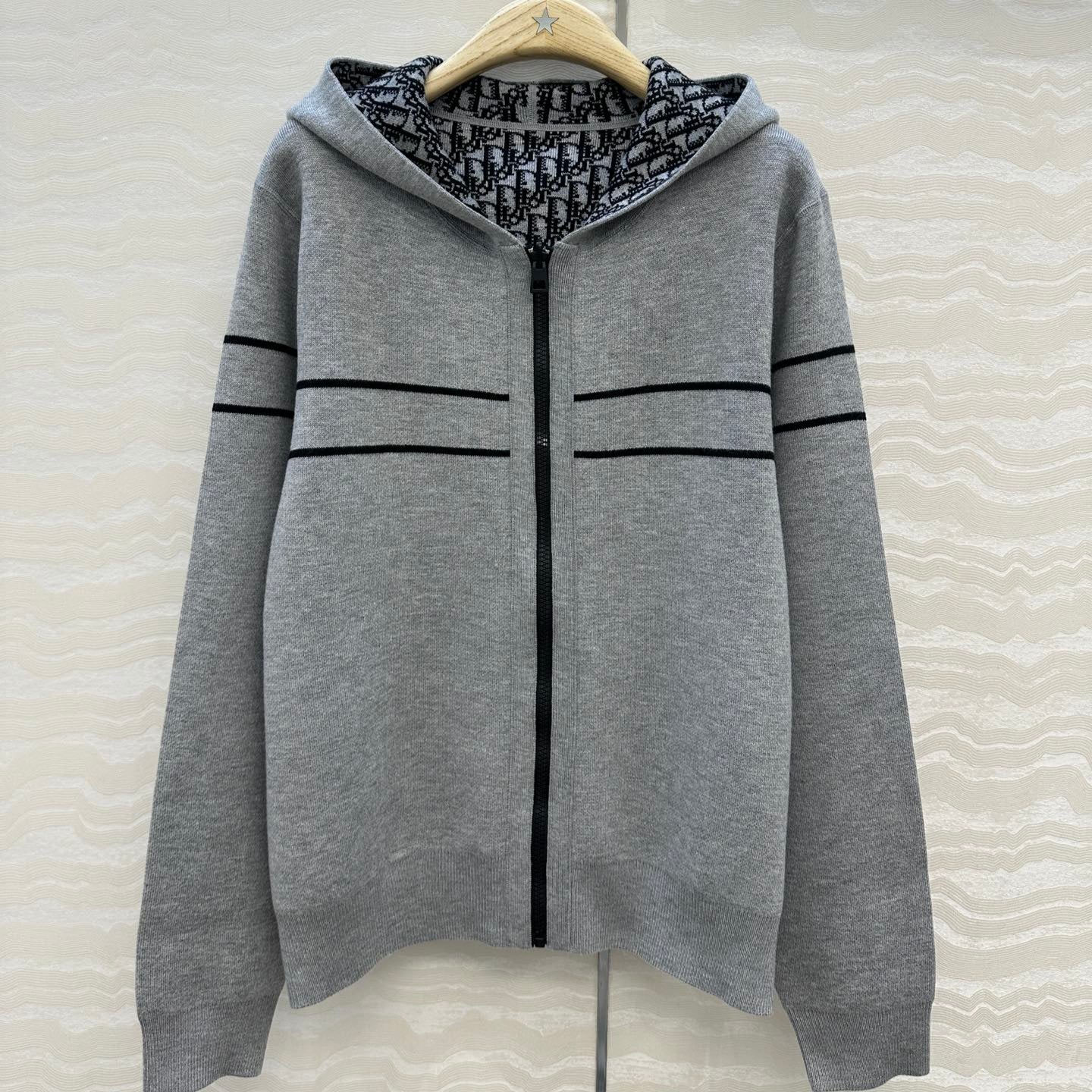CD Hooded Jacket Grey Wool Cashmere