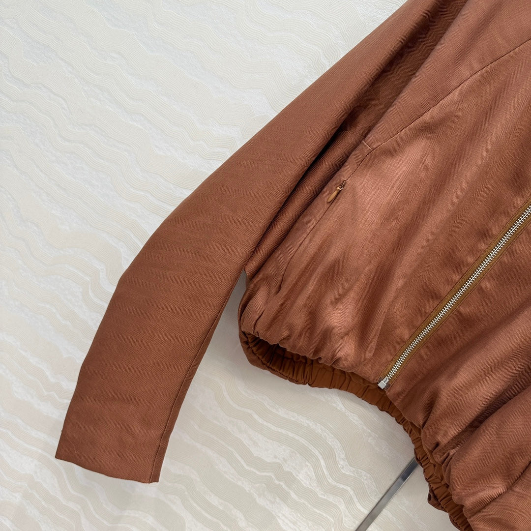 LP 25 V-neck Jacket Brown Tencel Linen 295400