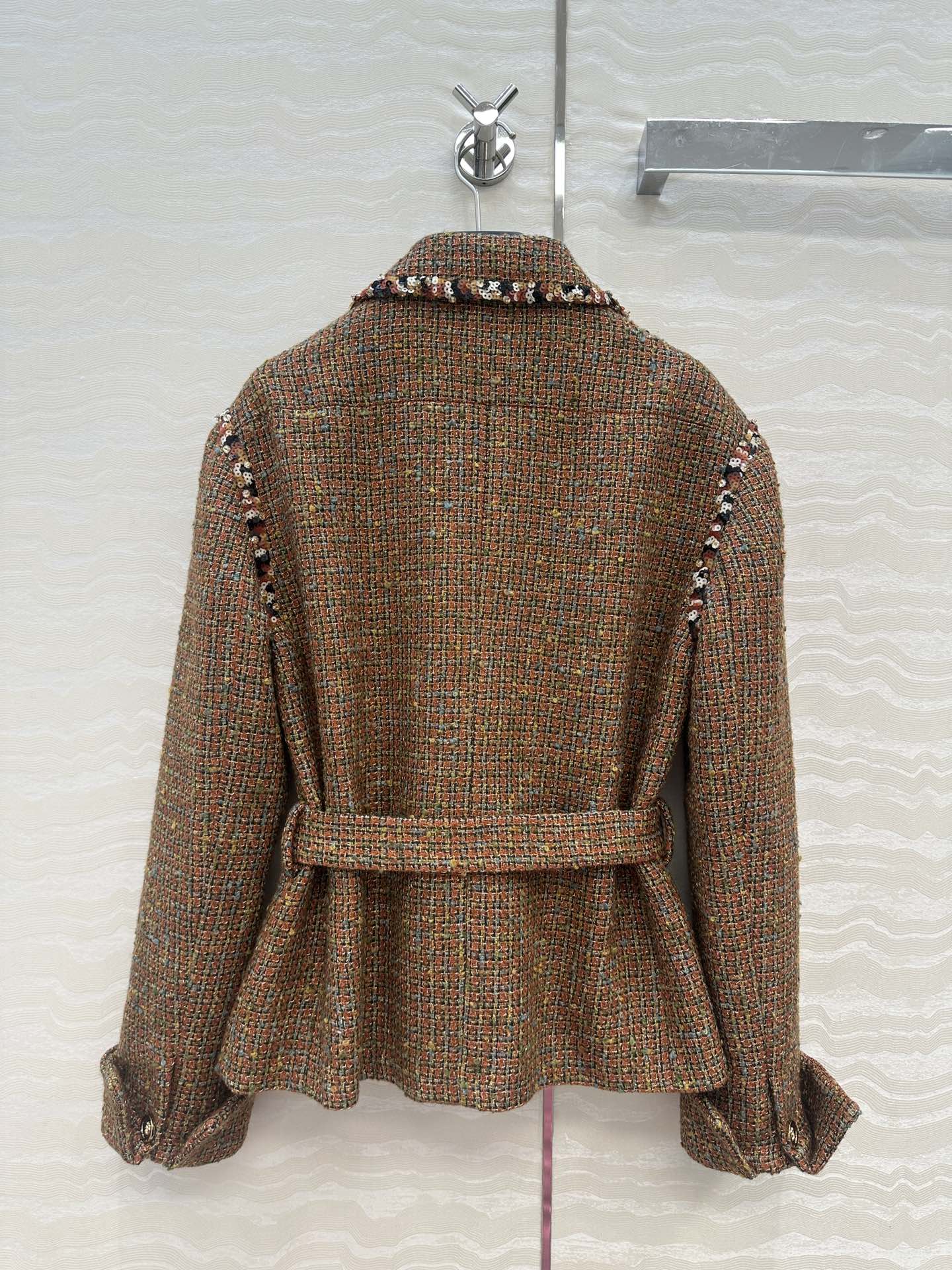 CC 25 Tweed Jacket Brown Wool Cotton Viscose