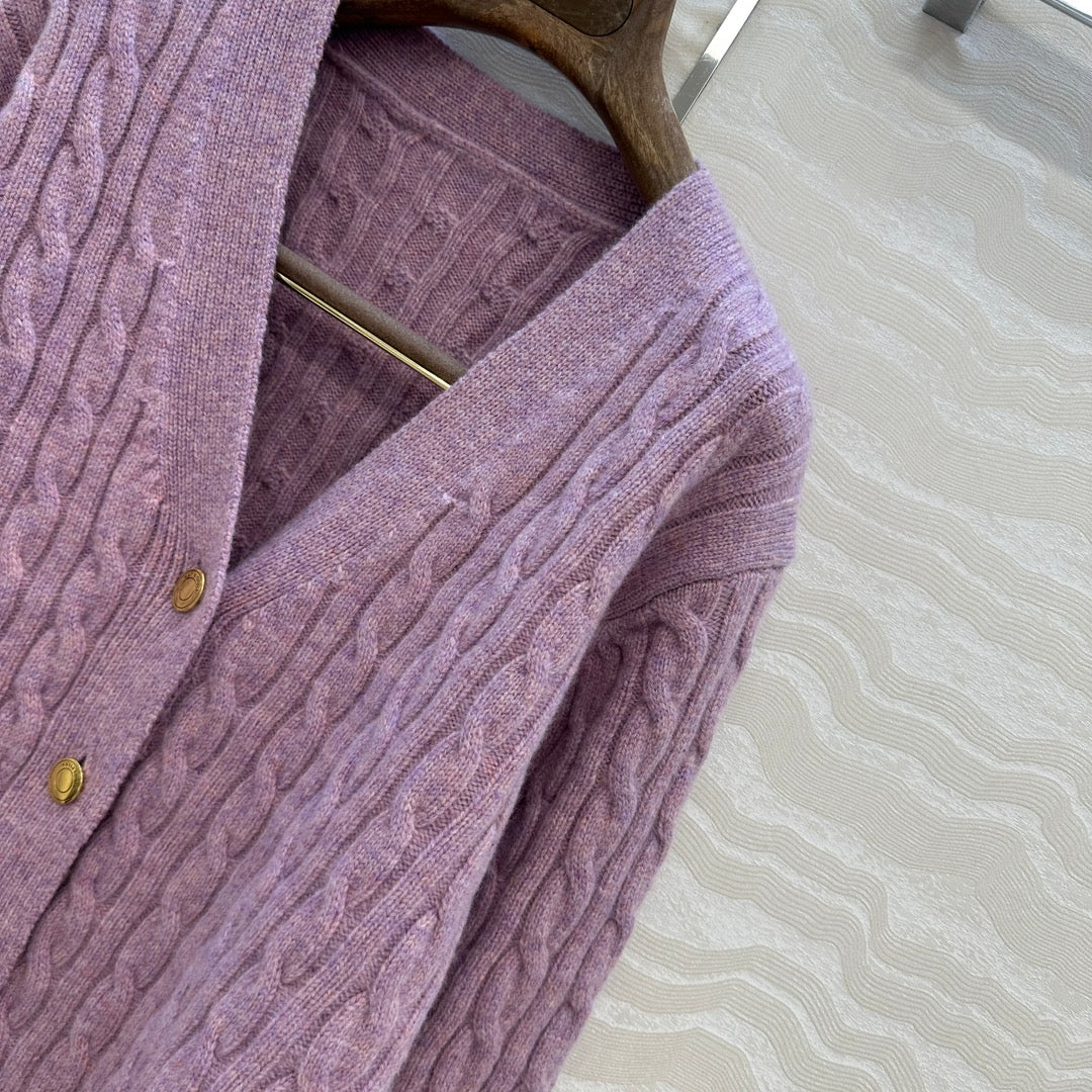 LP 25 V-neck Purple Wool 305054