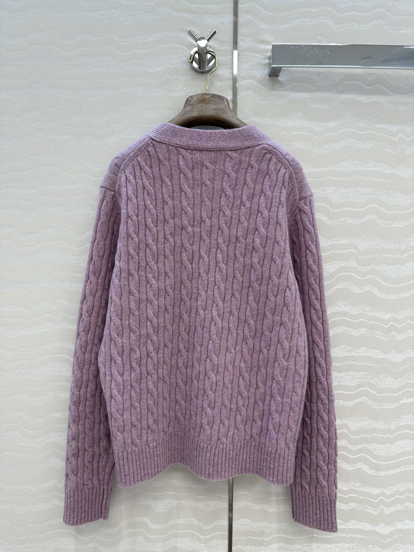 LP 25 V-neck Purple Wool 305054