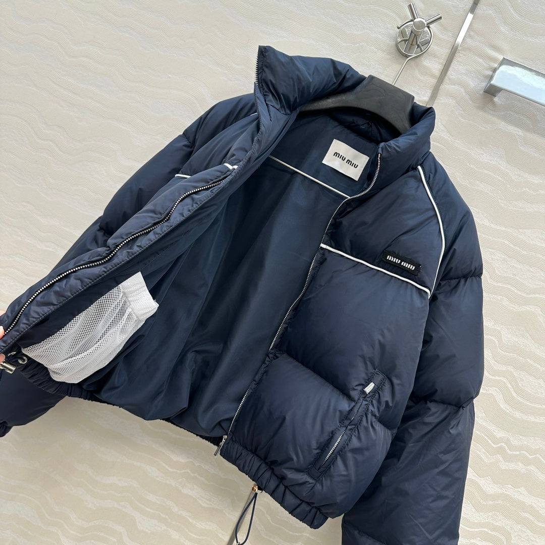 Miu Miu 25 Down Jackets Navy Blue Polyester 304425