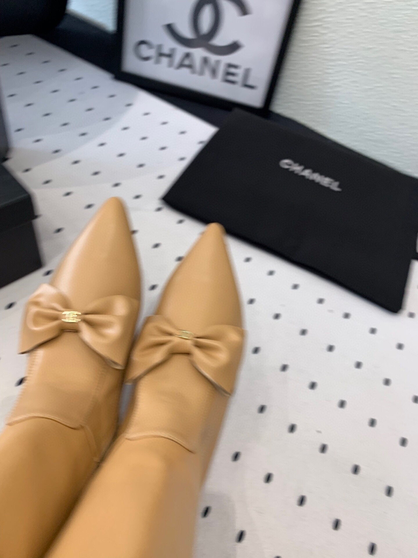 CC 25 Bow-knot Short Boot Camel Sheepskin 514065