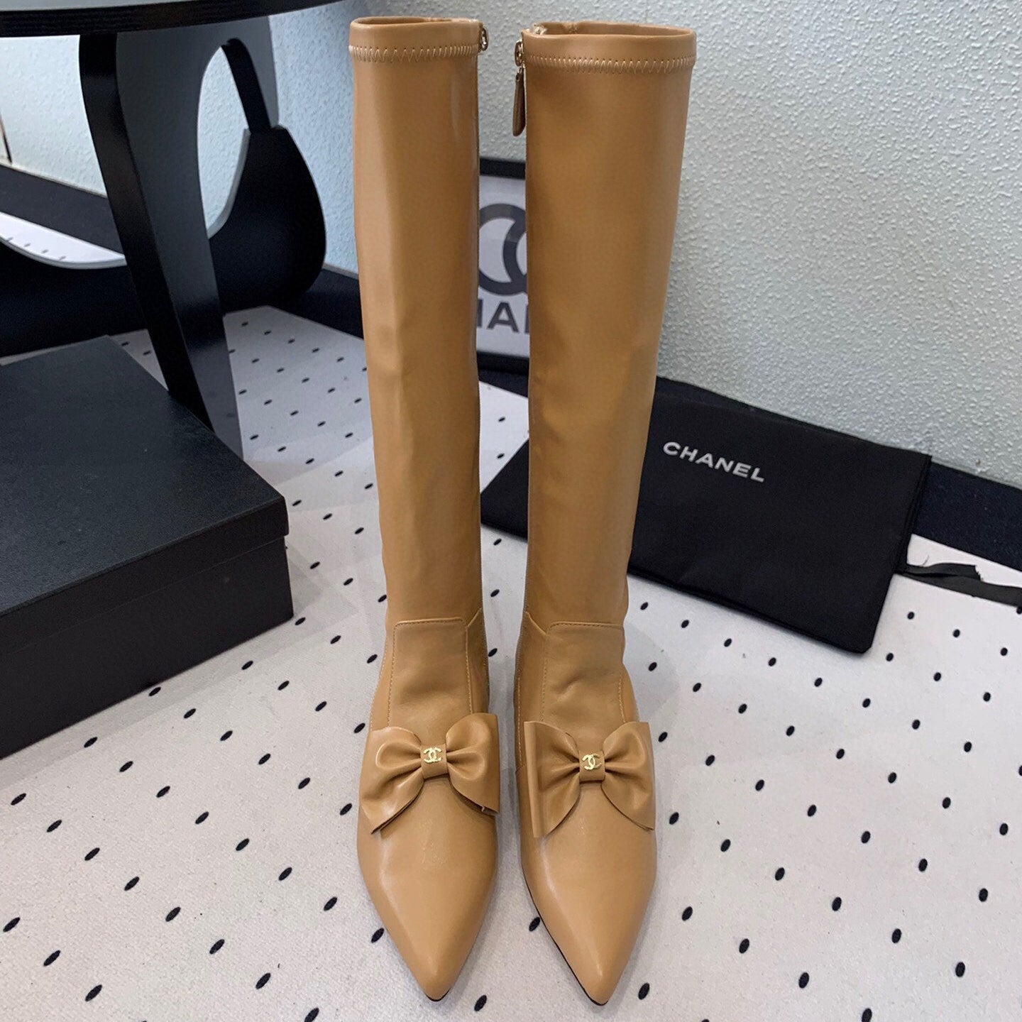 CC 25 Bow-knot Boot Camel Sheepskin 514067