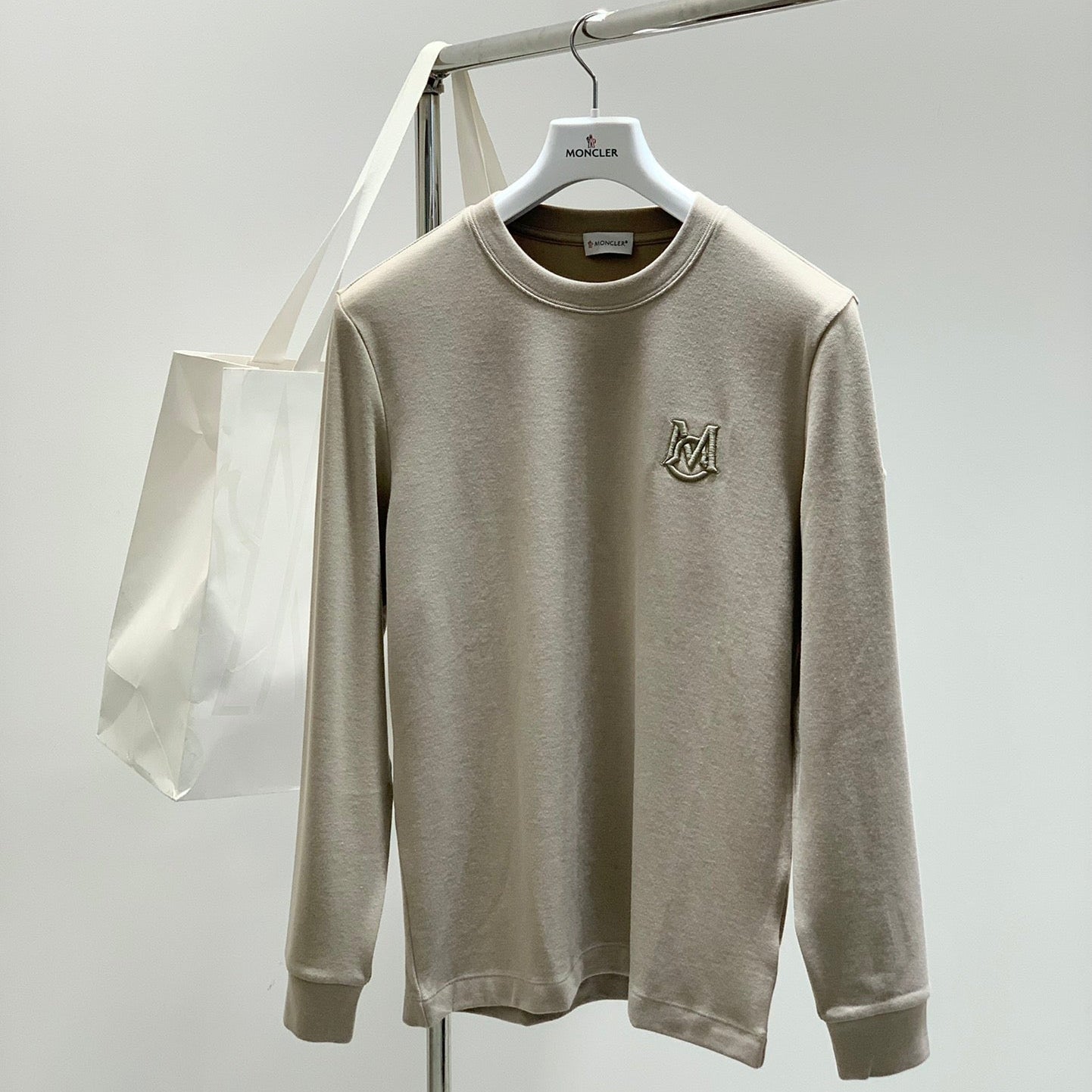 MC 2025 Long-sleeved T-shirt Beige Cotton