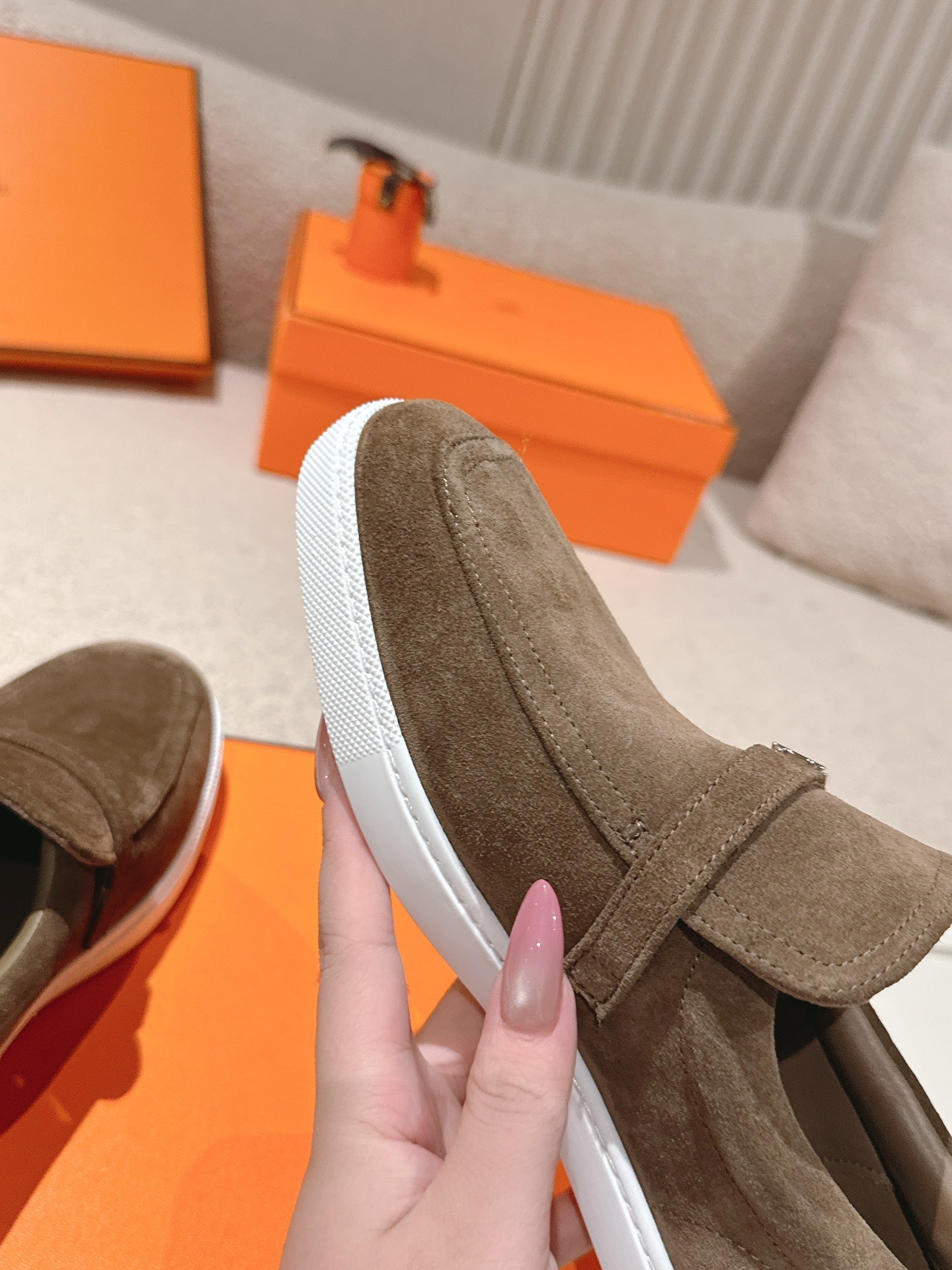 HM 25ss Loafers Brown Suede 577157