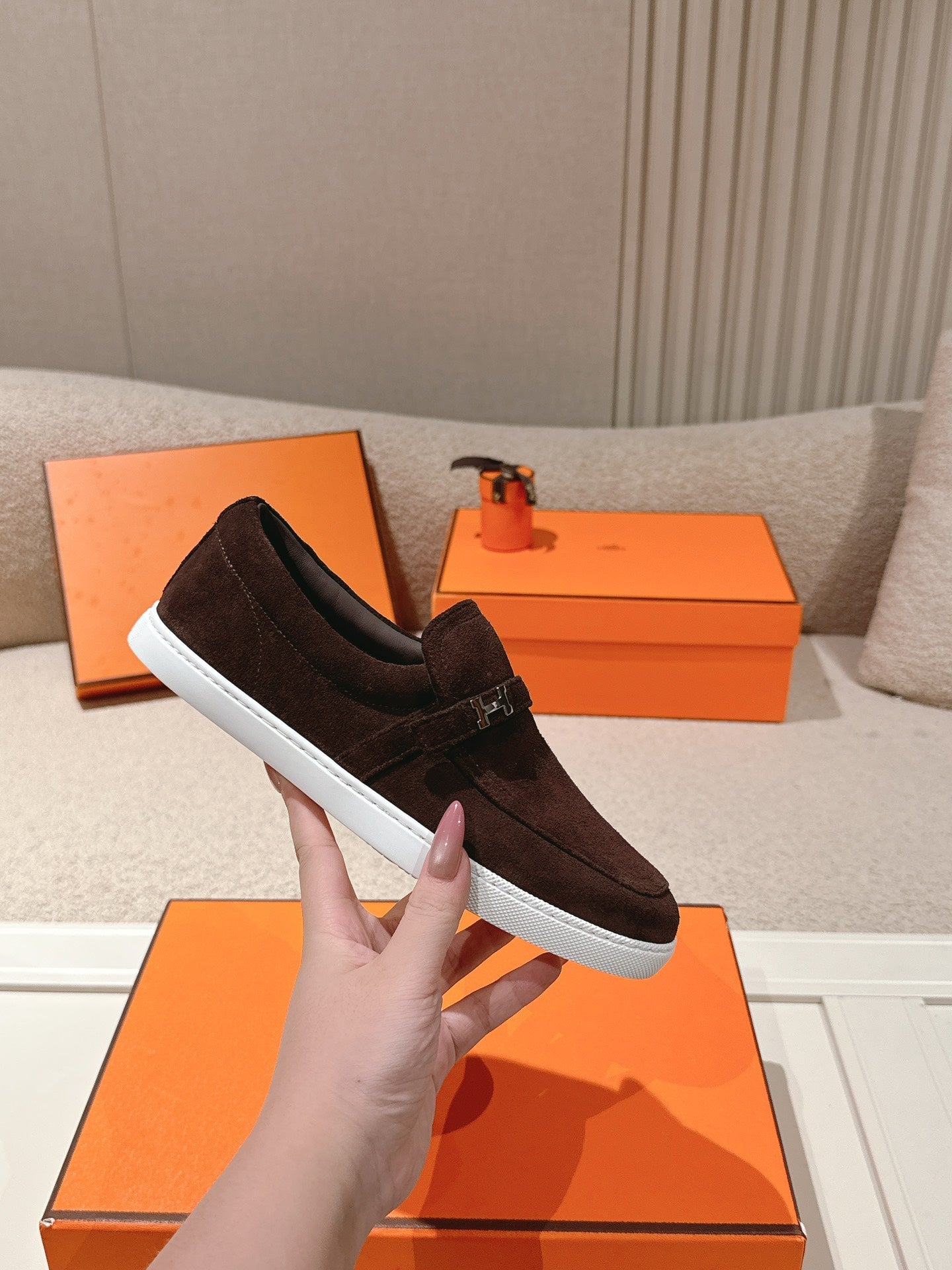 HM 25ss Loafers Dark Brown Suede 577159