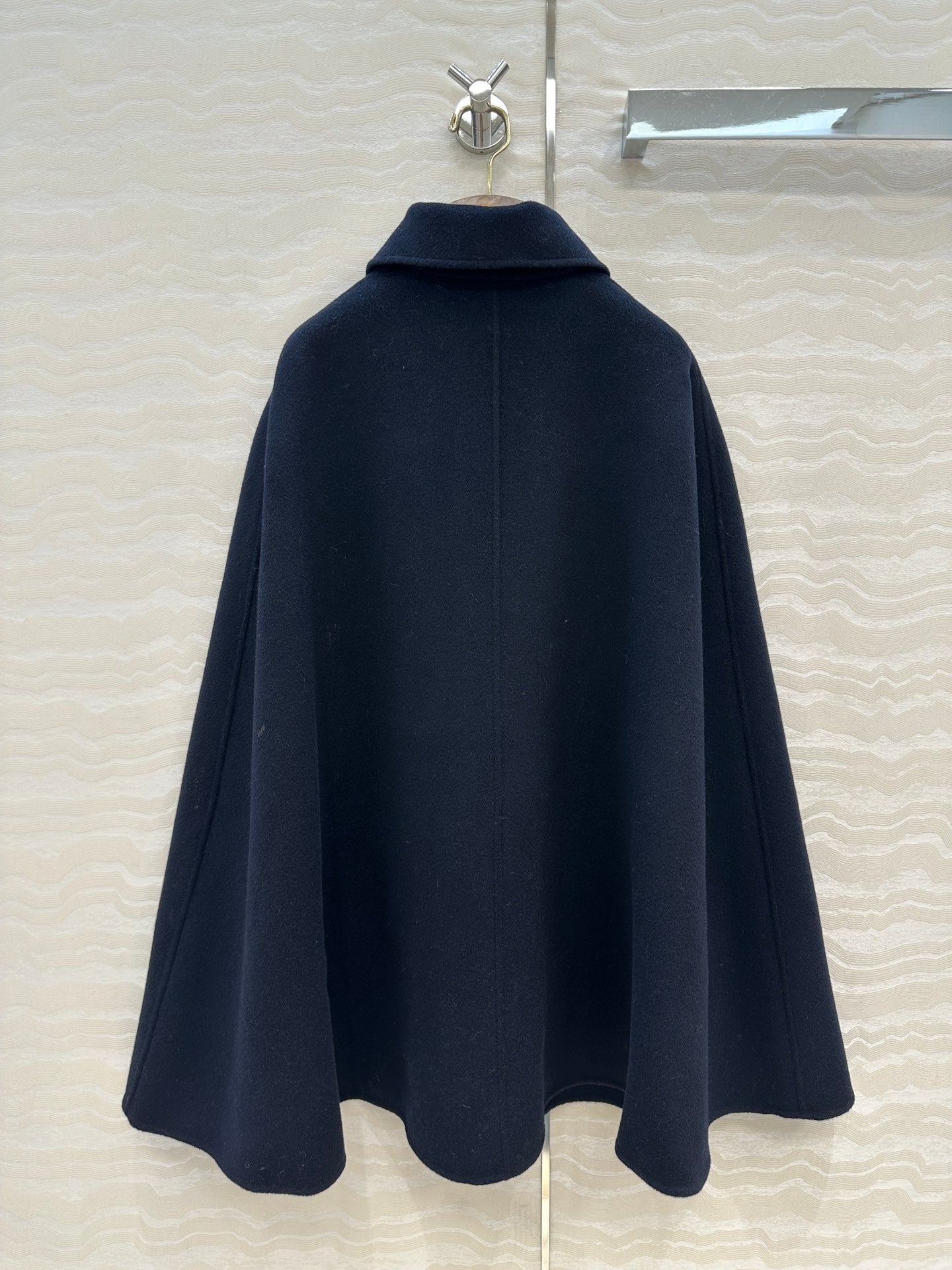 LP 25 Gilda Cape Navy Blue Cashmere Wool 314026