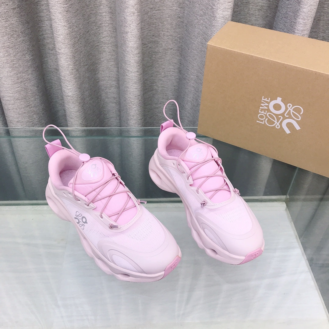 Loewe 2025 x On Cloud Solo Running Sneakers Pink Nylon Calfskin 553513