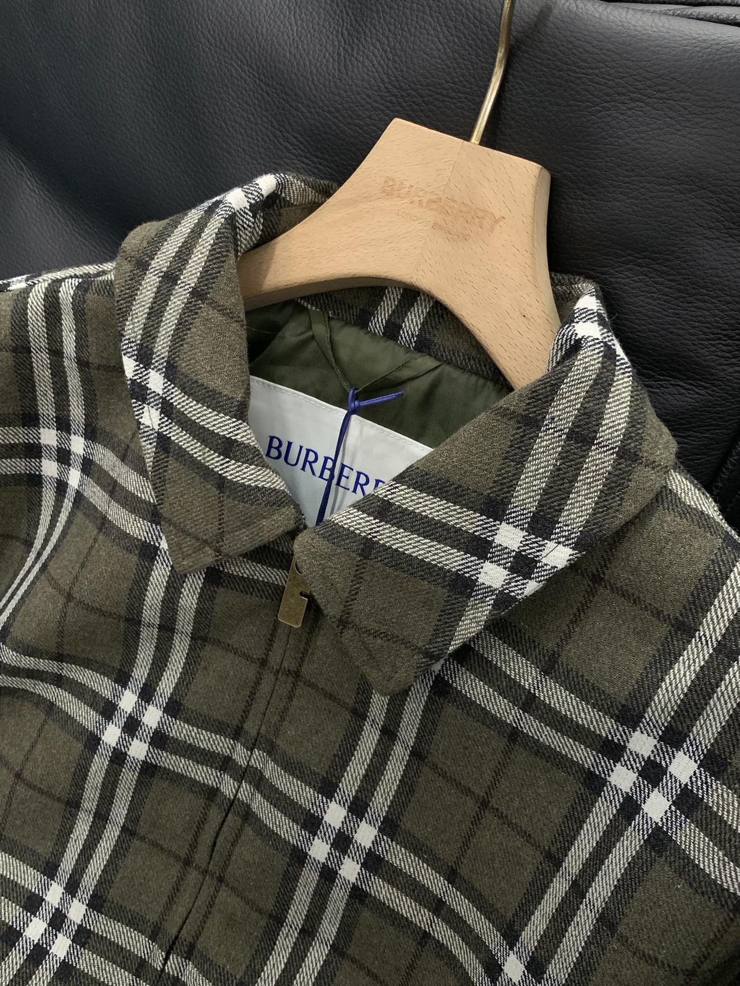 Burberry 25 Plaid Jacket Green Wool Polyester