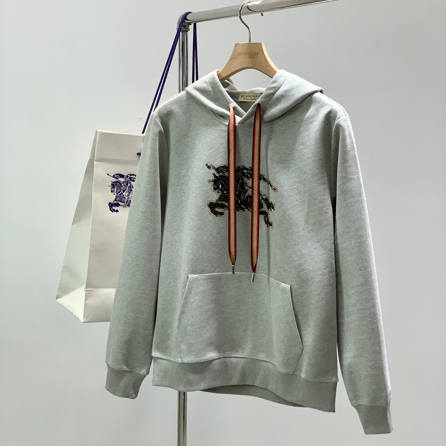Burberry 25 Hooded Sweatshirt Gray Cotton