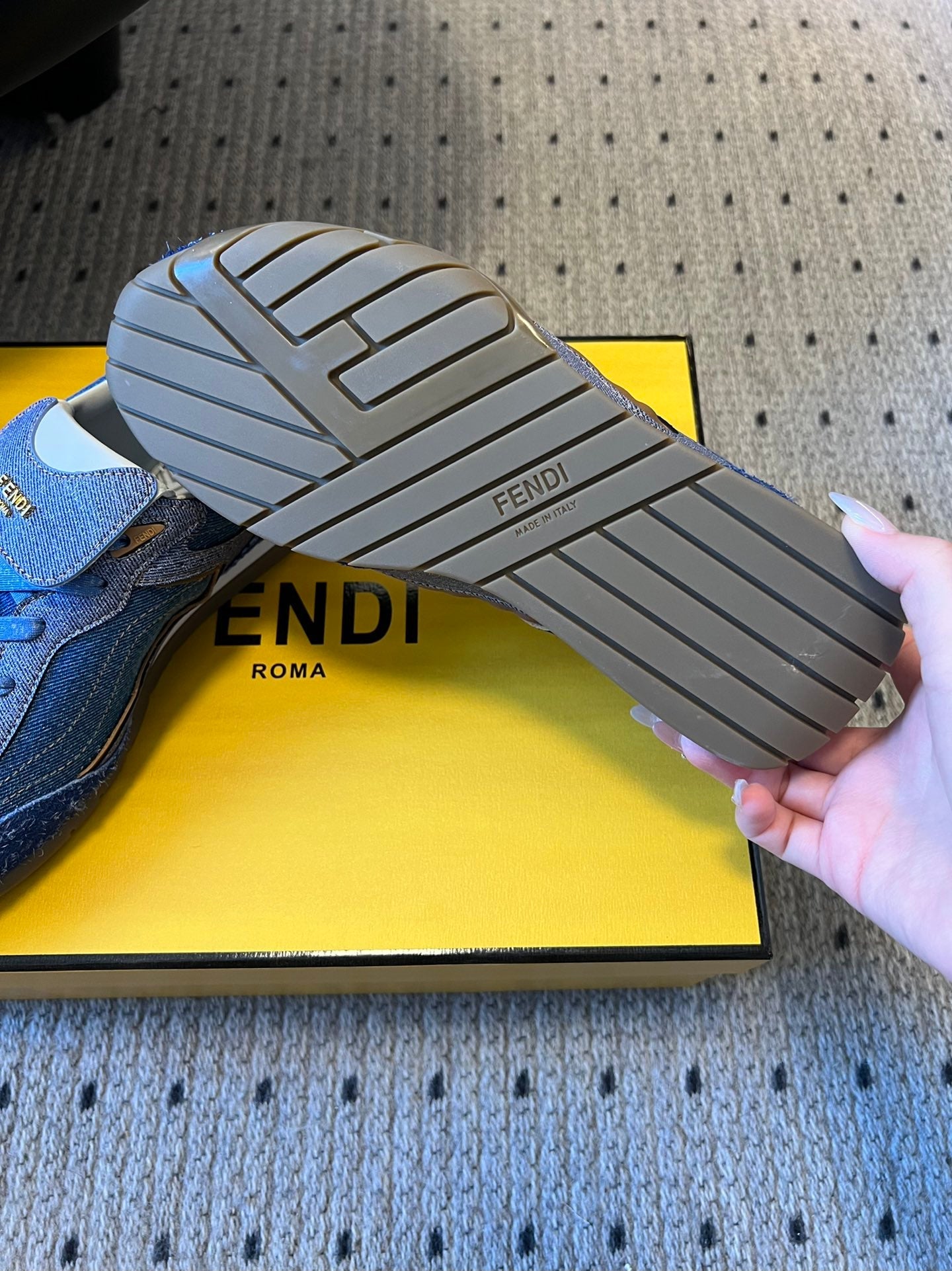 Fendi 2025 Wave Pulse Sneaker Blue Denim Fabric 561227