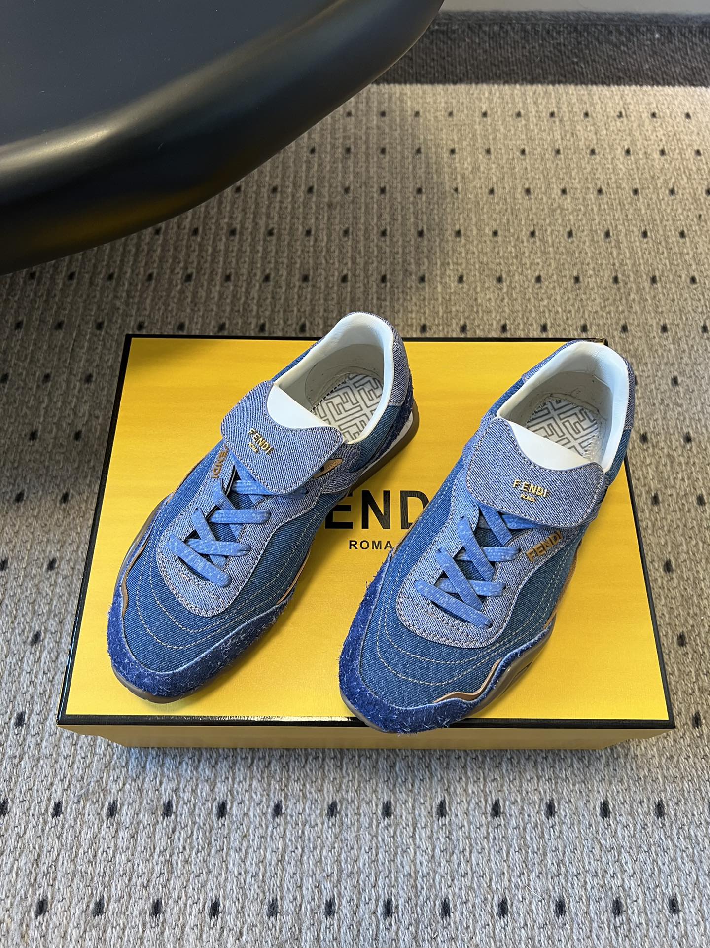 Fendi 2025 Wave Pulse Sneaker Blue Denim Fabric 561227