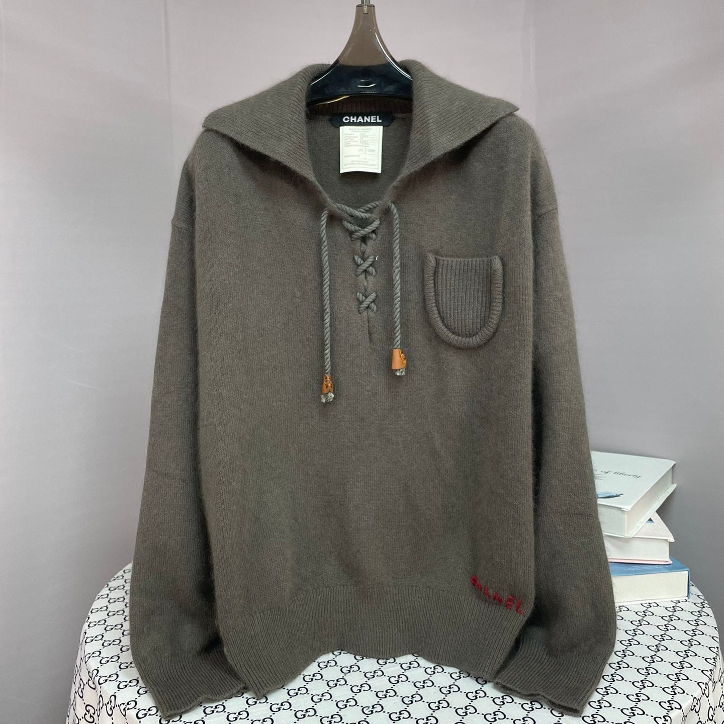 Chanel 2025 Knit Sweater Dark Gray Cashmere