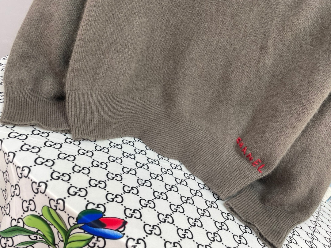 Chanel 2025 Knit Sweater Dark Gray Cashmere