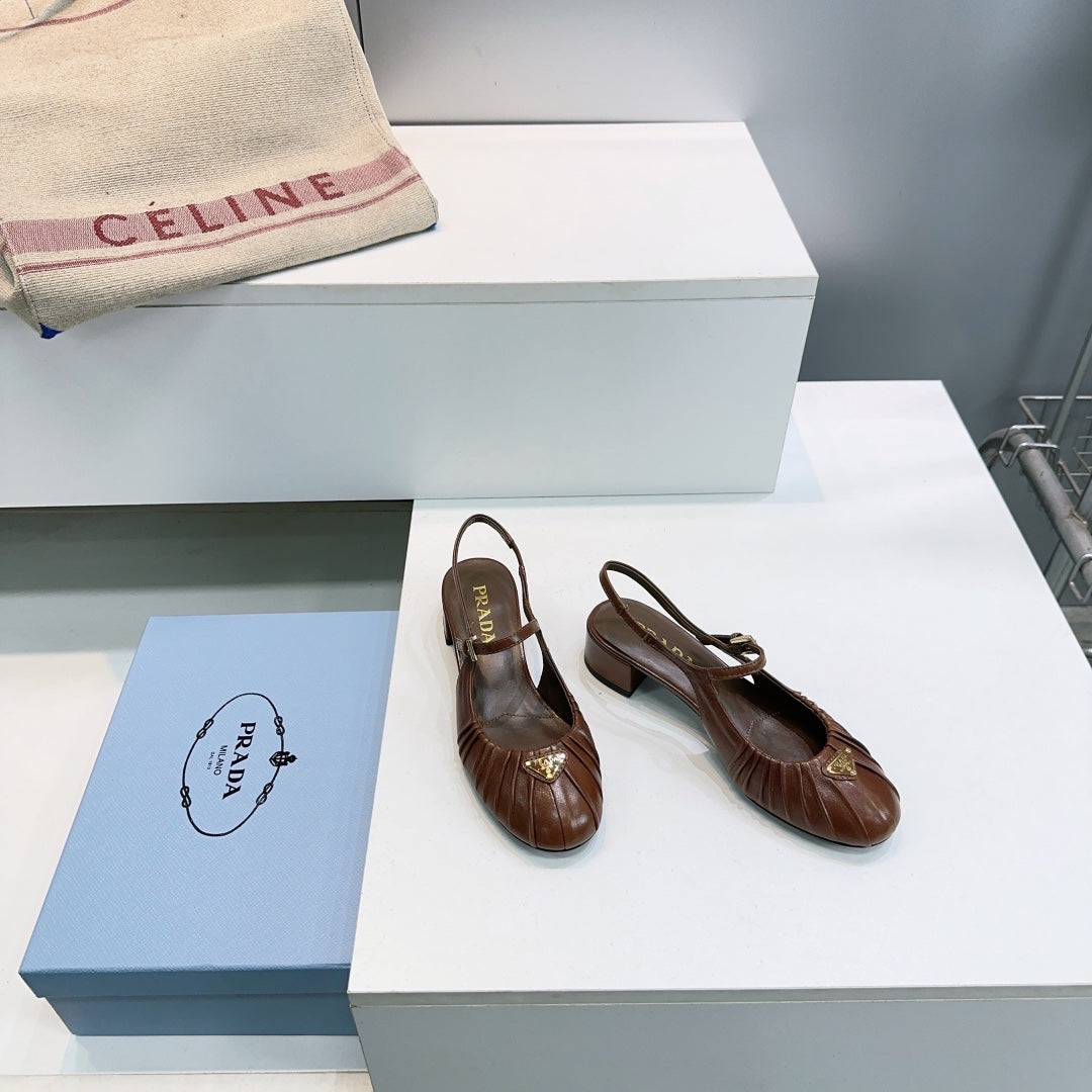 PRA 26S Slingback Flats Brown Sheepskin 628701