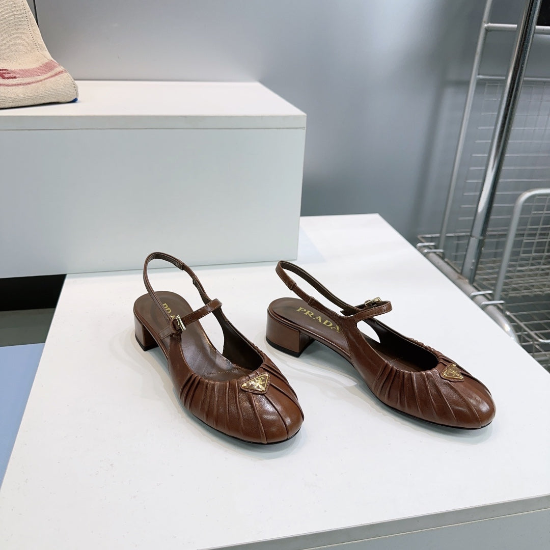 PRA 26S Slingback Flats Brown Sheepskin 628701