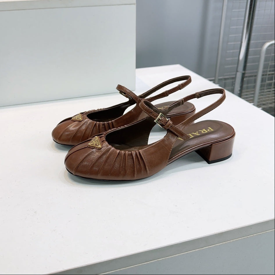 PRA 26S Slingback Flats Brown Sheepskin 628701