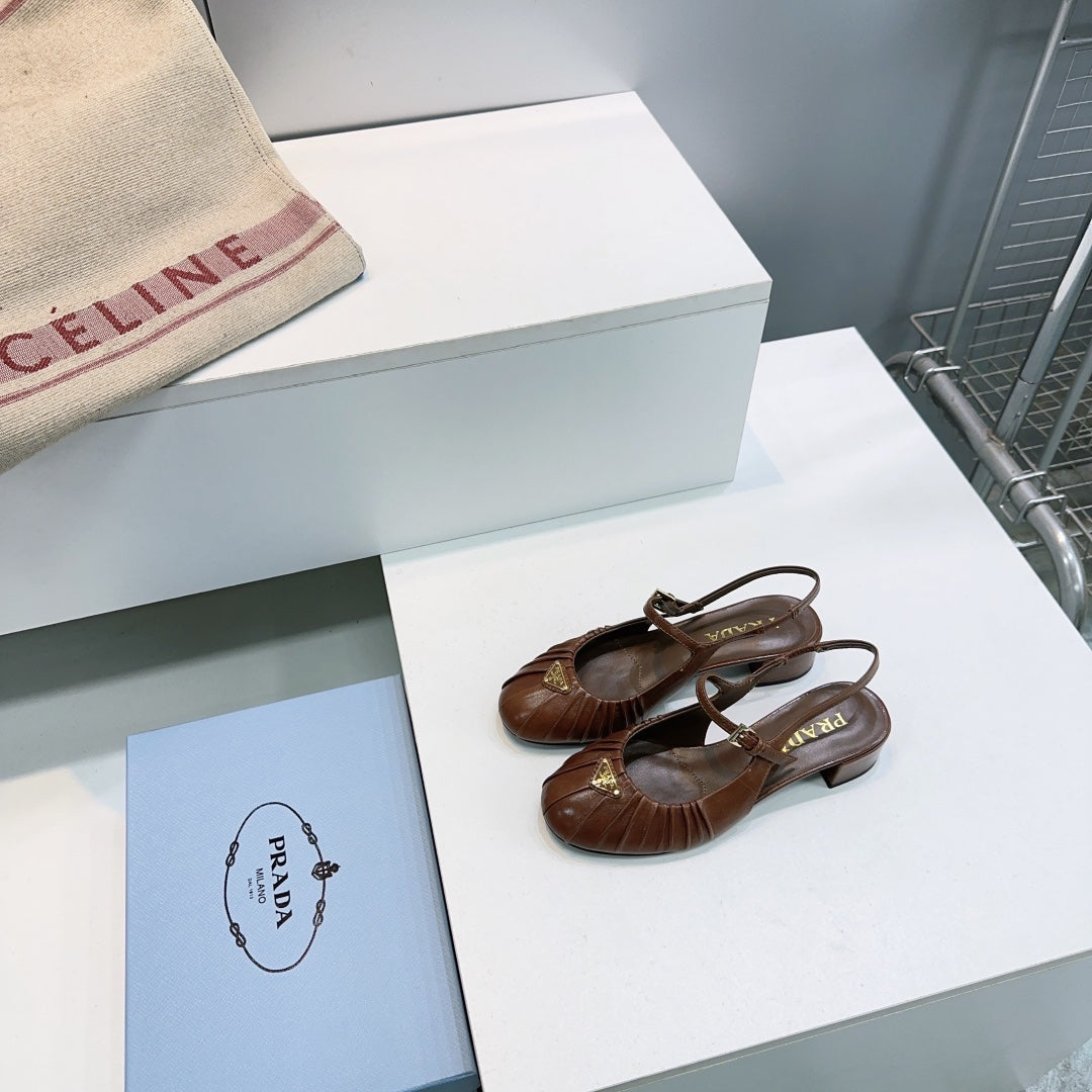 PRA 26S Slingback Flats Brown Sheepskin 628701