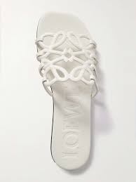 Loew Petal Anagram Leather Slides White