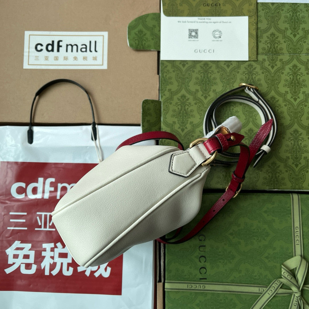 Gucci Diana Small Shoulder Bag White Leather Gold Hardware