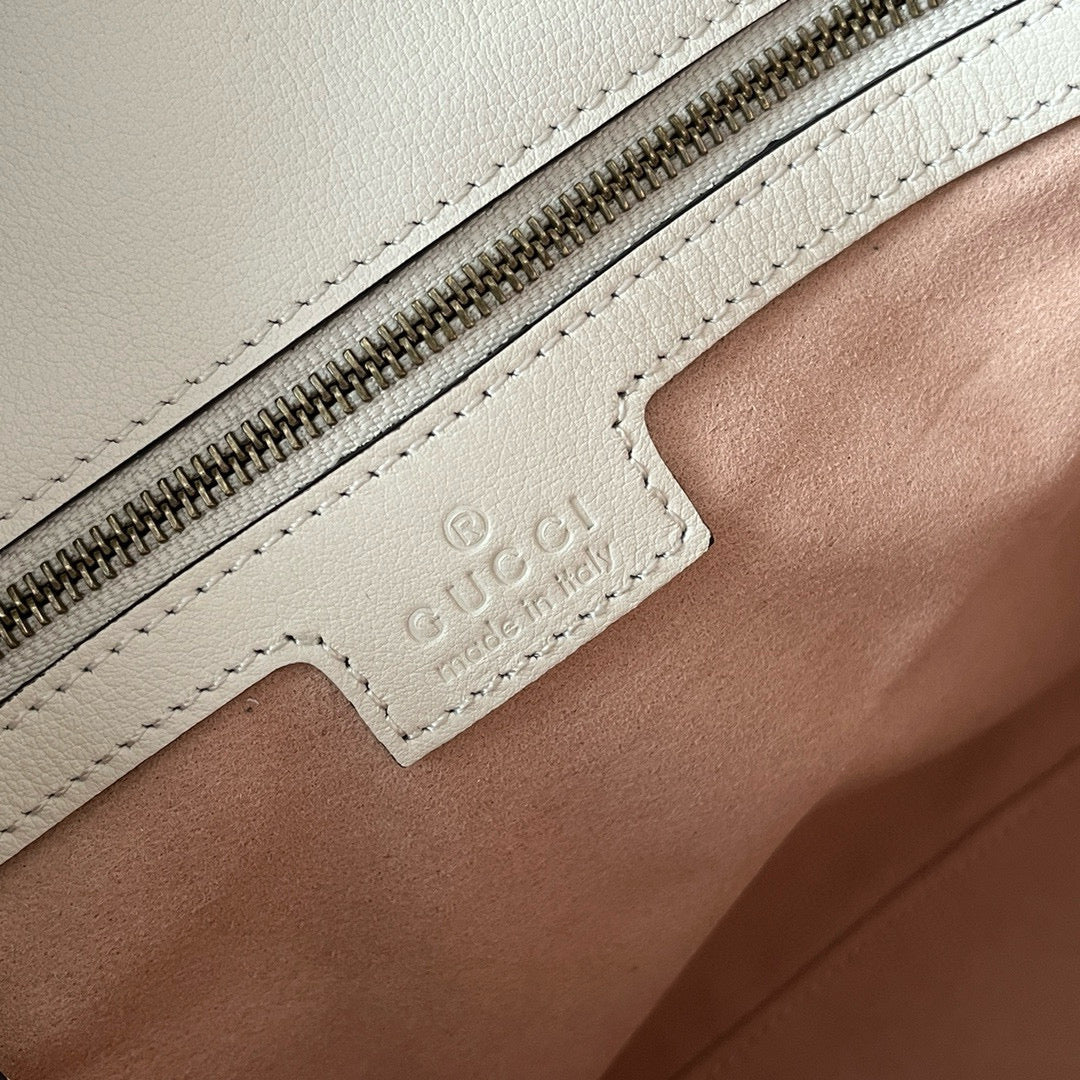 Gucci Diana Small Shoulder Bag White Leather Gold Hardware