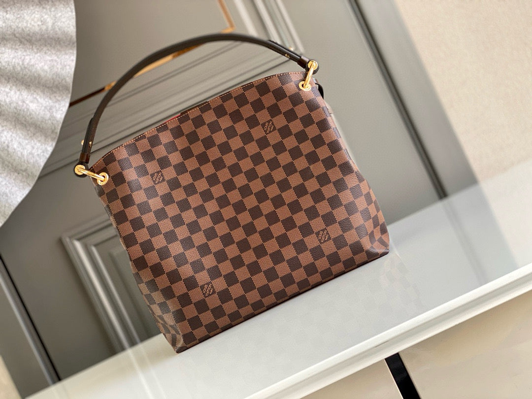 Gracefull MM 40cm hobo bag damier ebene canvas