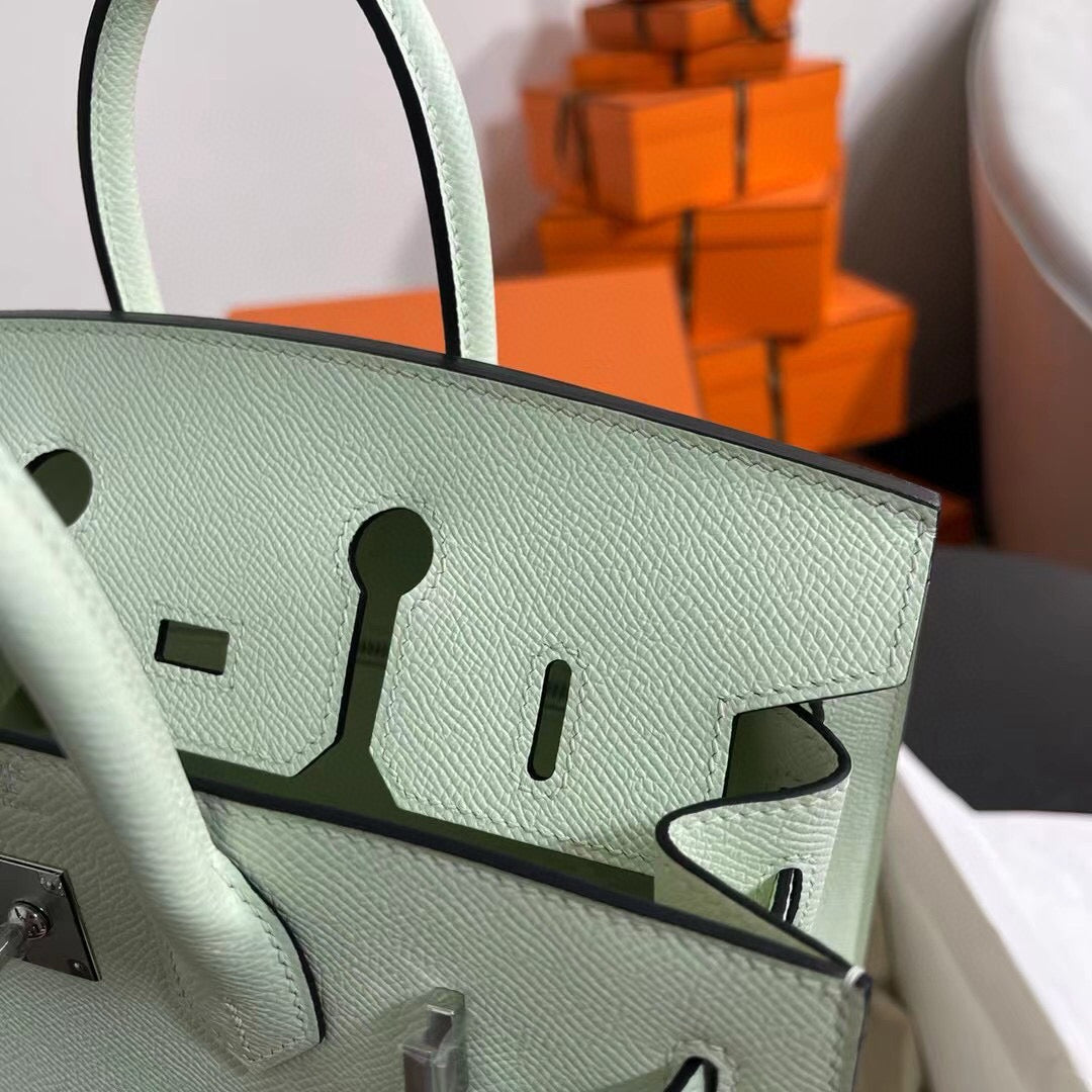 HM BIRKIN 25CM VERT FIZZ TOGO LEATHER SILVER HARDWARE