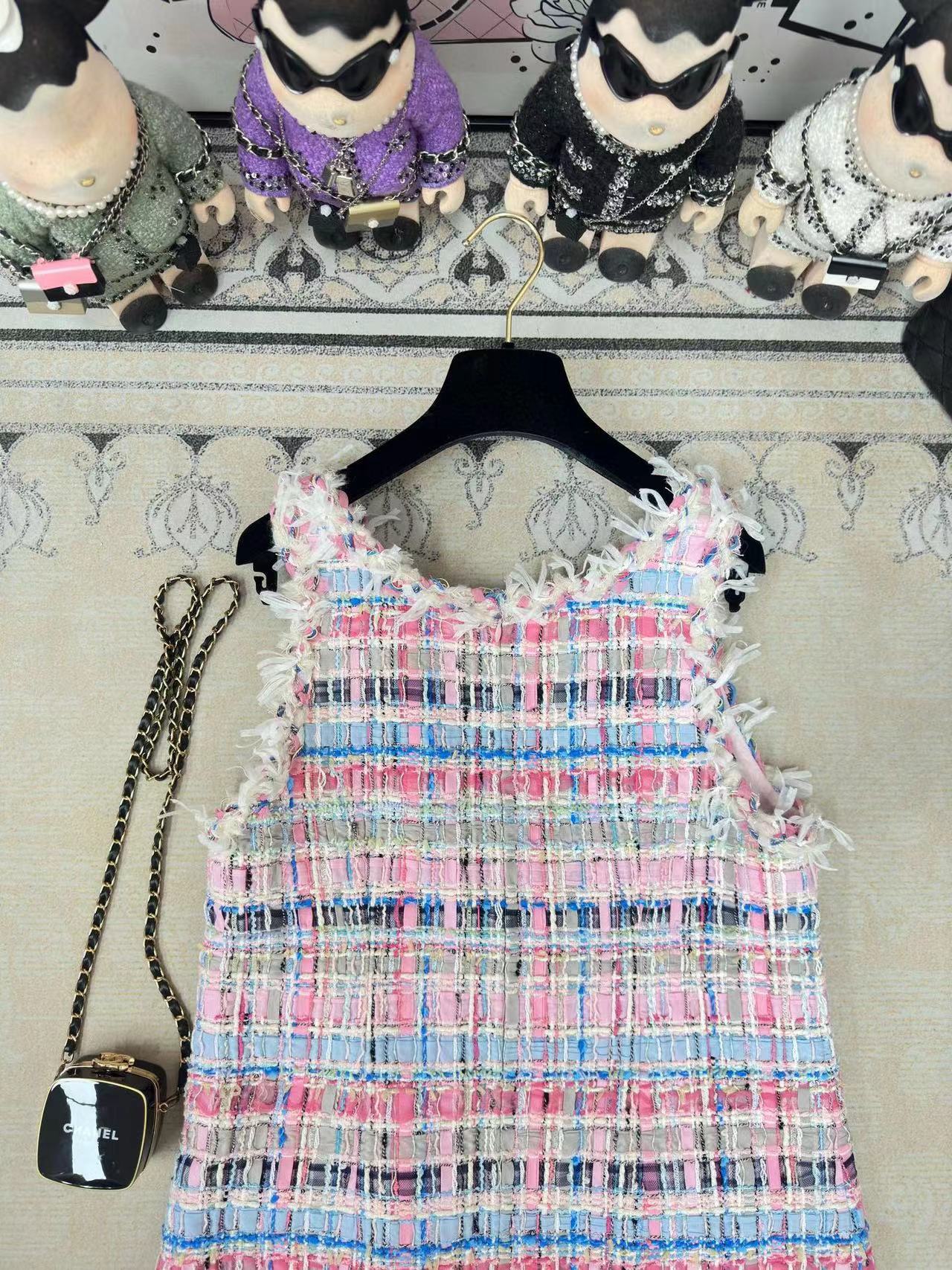 CC V-Shift Dress Multicolor Tweed