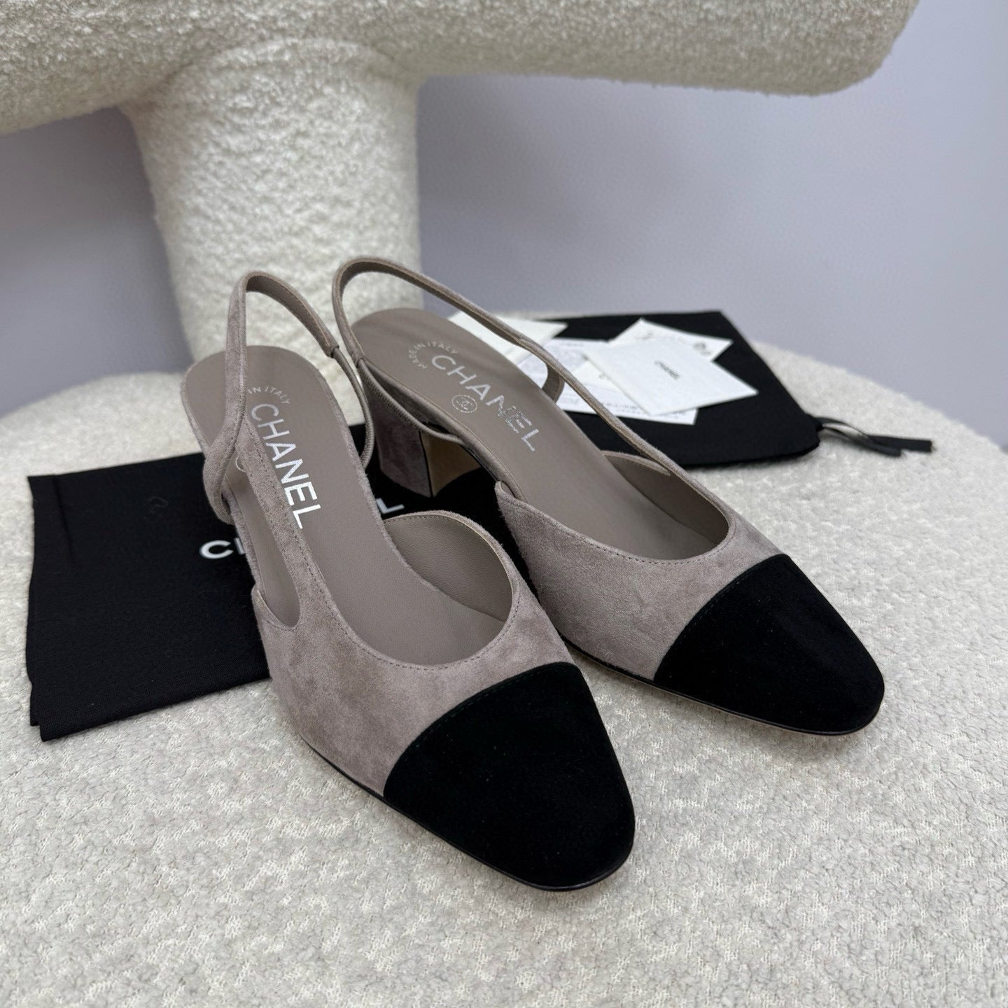 CC 25A Slingback Grey Black Suede