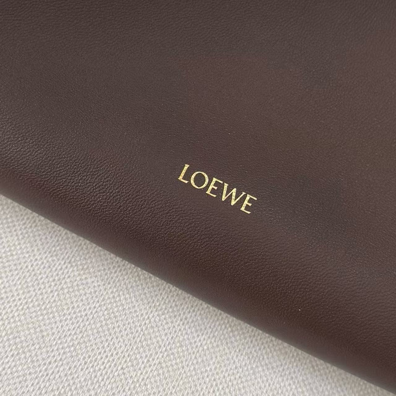 Loew Medium Flamenco Bag 30cm Dark Brown Lambskin