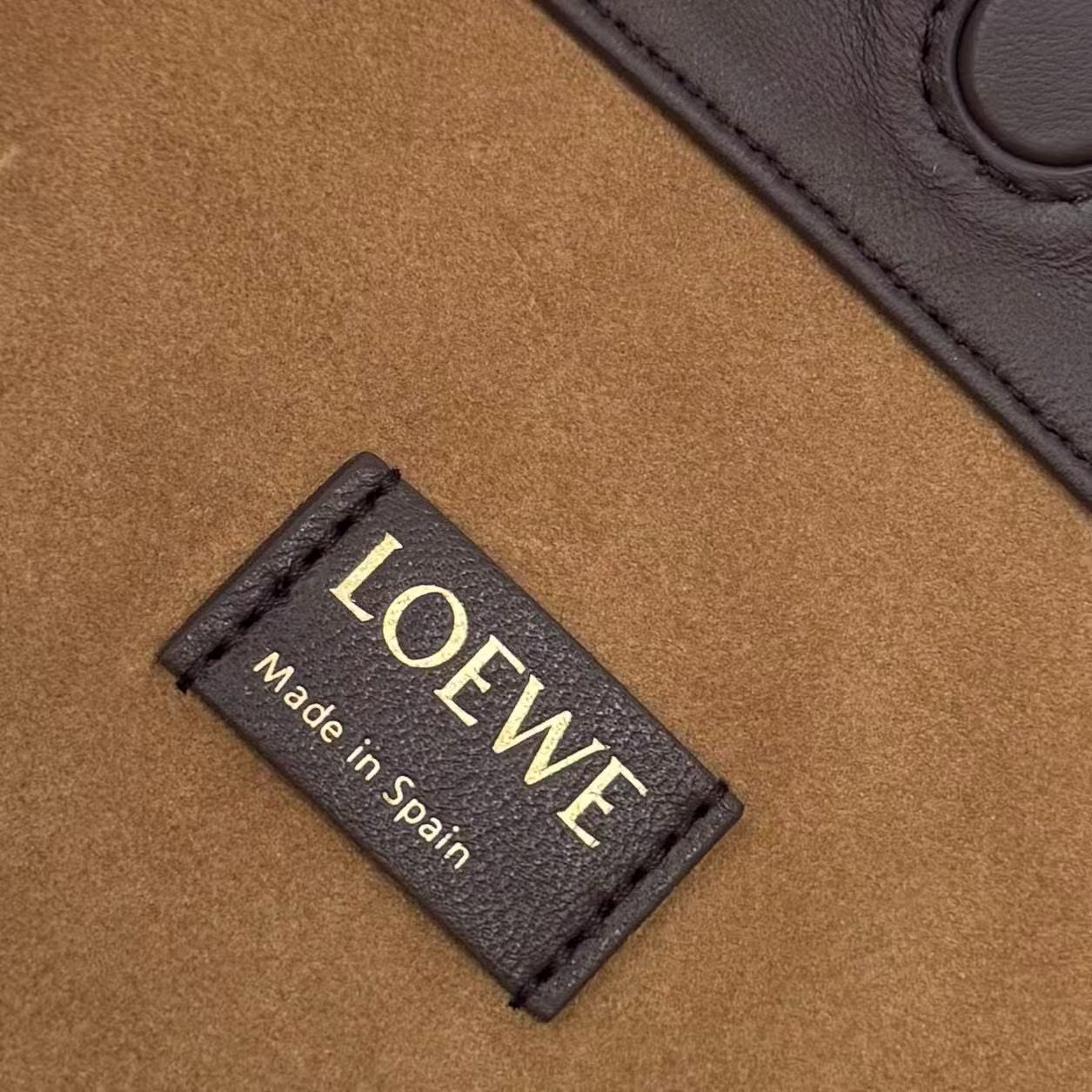 Loew Medium Flamenco Bag 30cm Dark Brown Lambskin