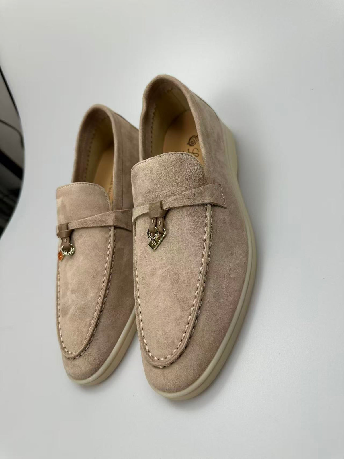 summer charm walk loafer taupe suede