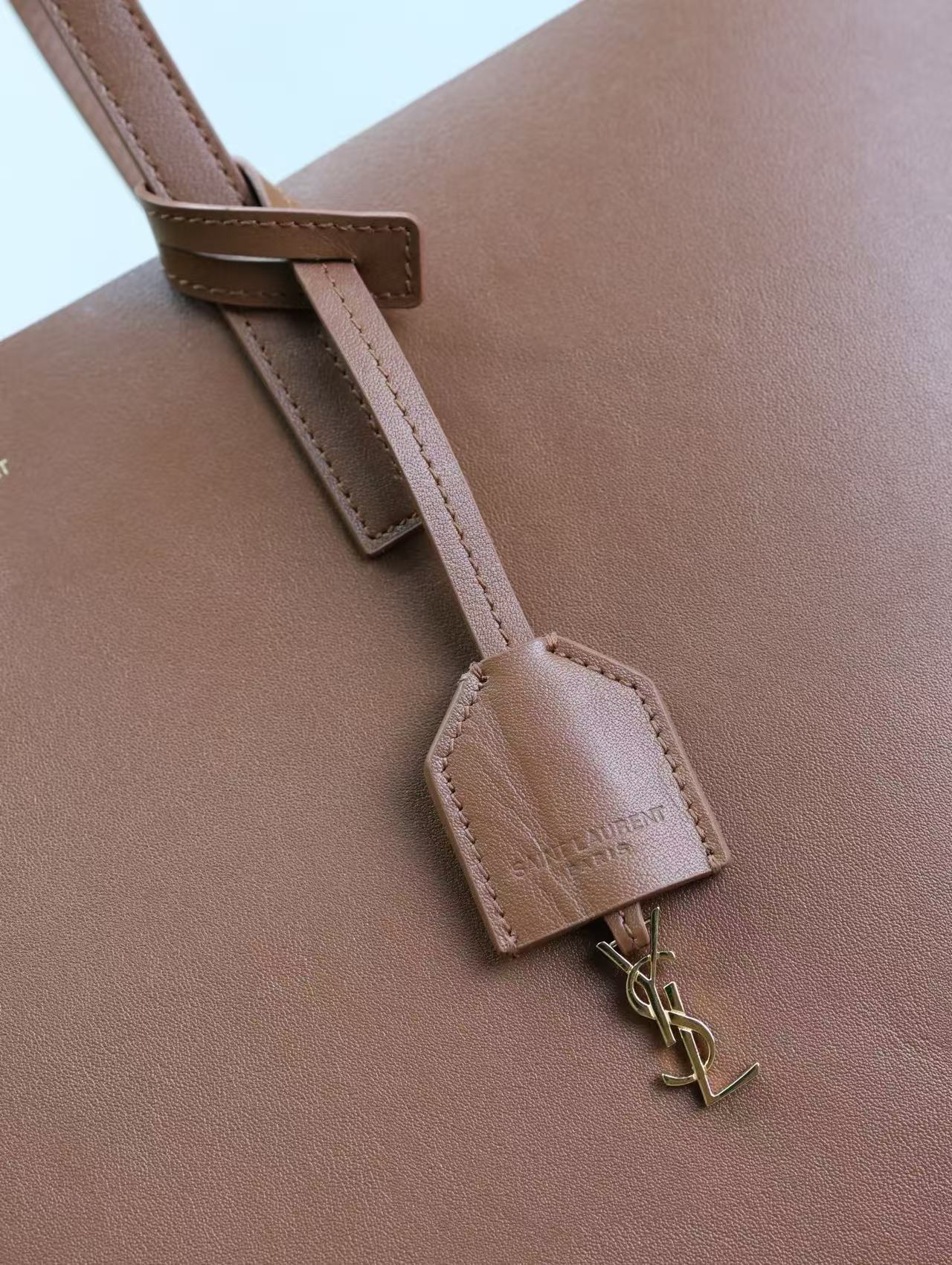 YSL 2025 Tote 38cm Bag Brown Smooth Leather