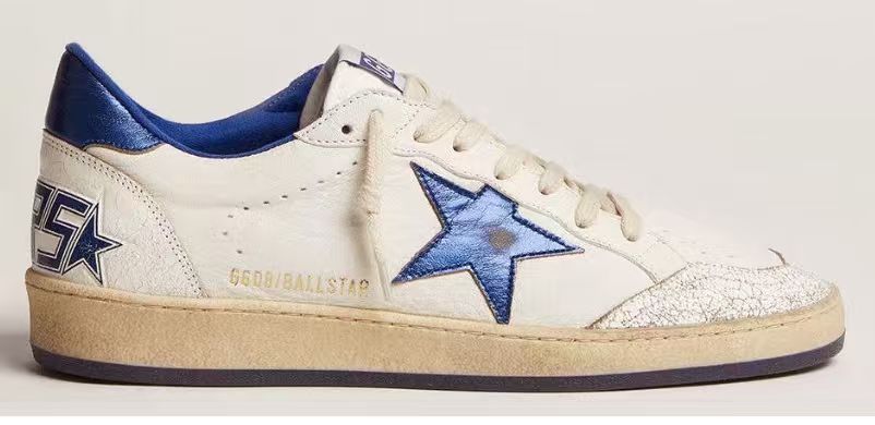 Golden Goose 25 Star Sneakers White Blue Sheepskin