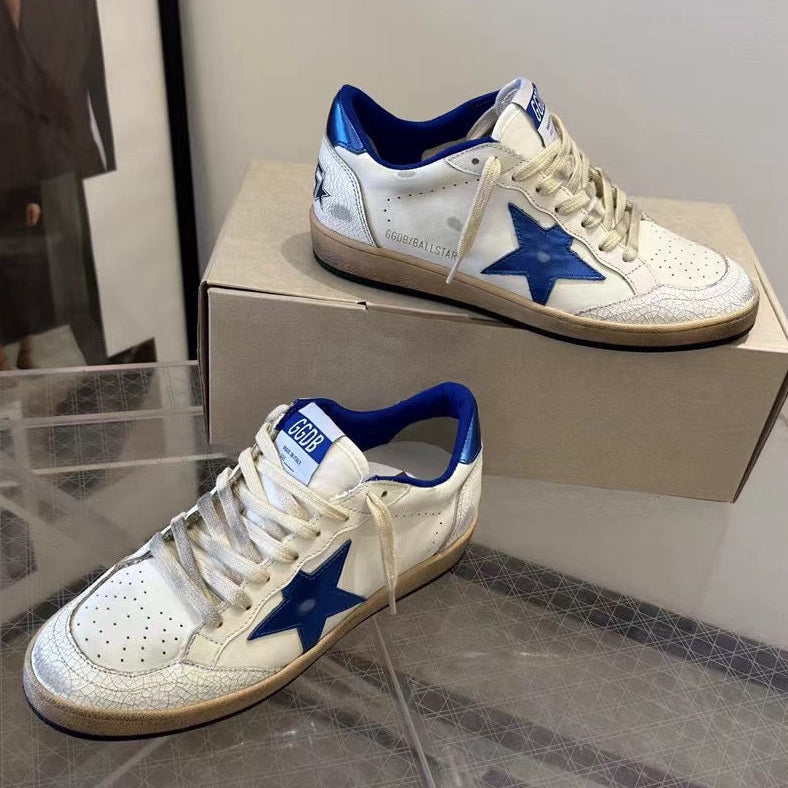 Golden Goose 25 Star Sneakers White Blue Sheepskin