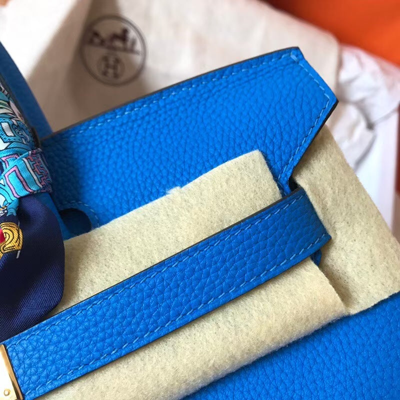 Hermes 2025 Birkin Bag  Blue Leather