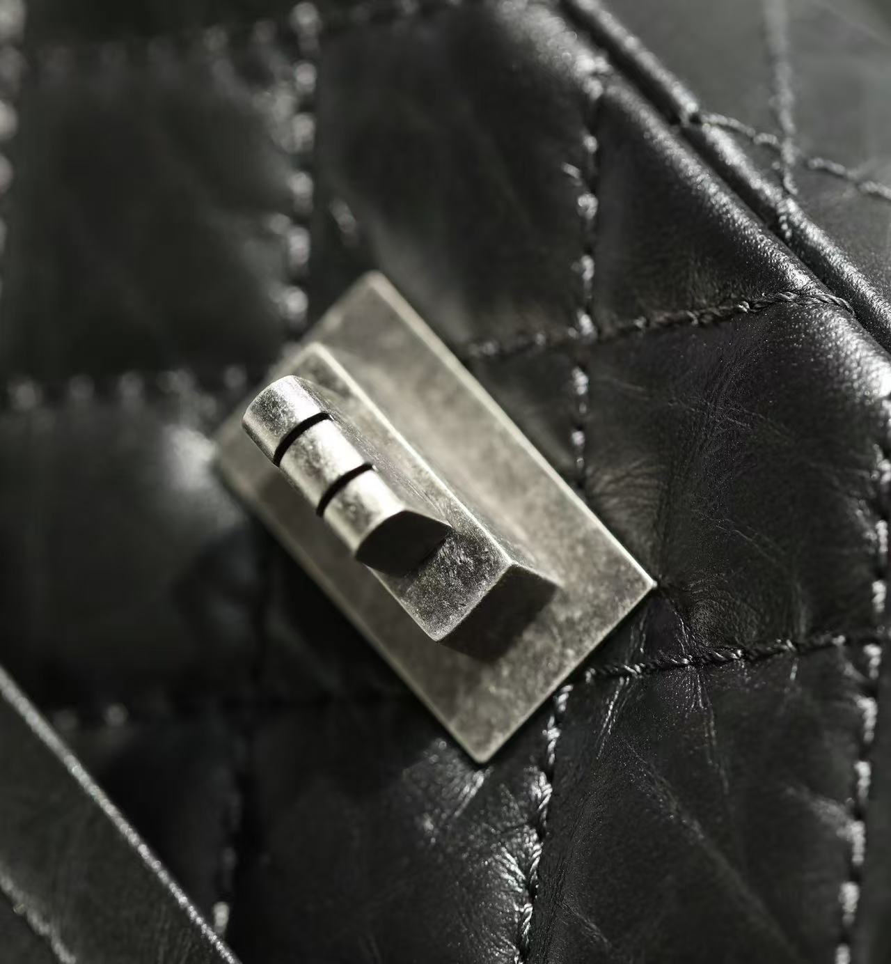 CC 2026 Classic 2.55 Flap Bag Black Aged Lambskin Silver Hardware