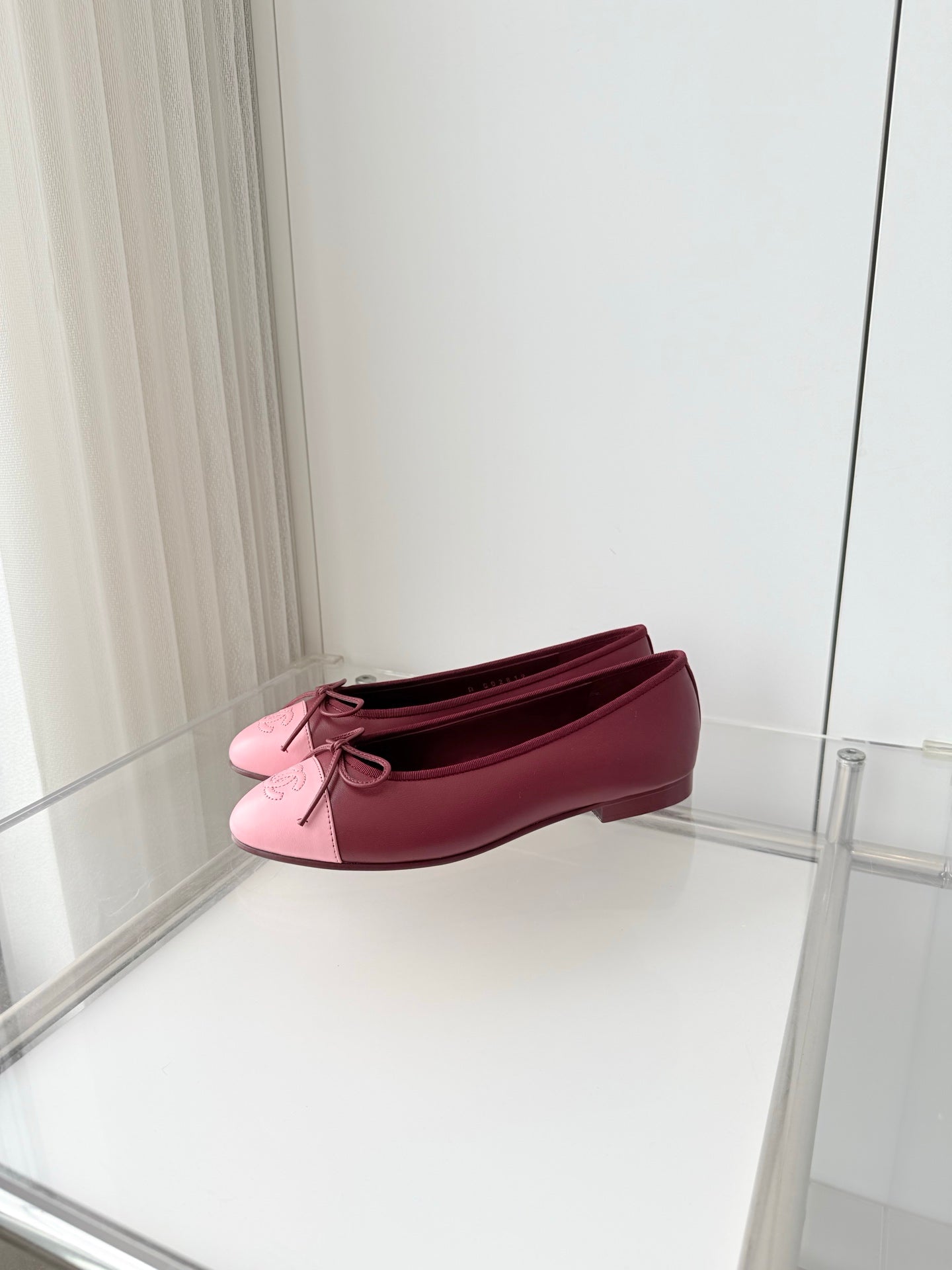 Chanel 2026 Ballet Flat Burgundy Pink Lambskin