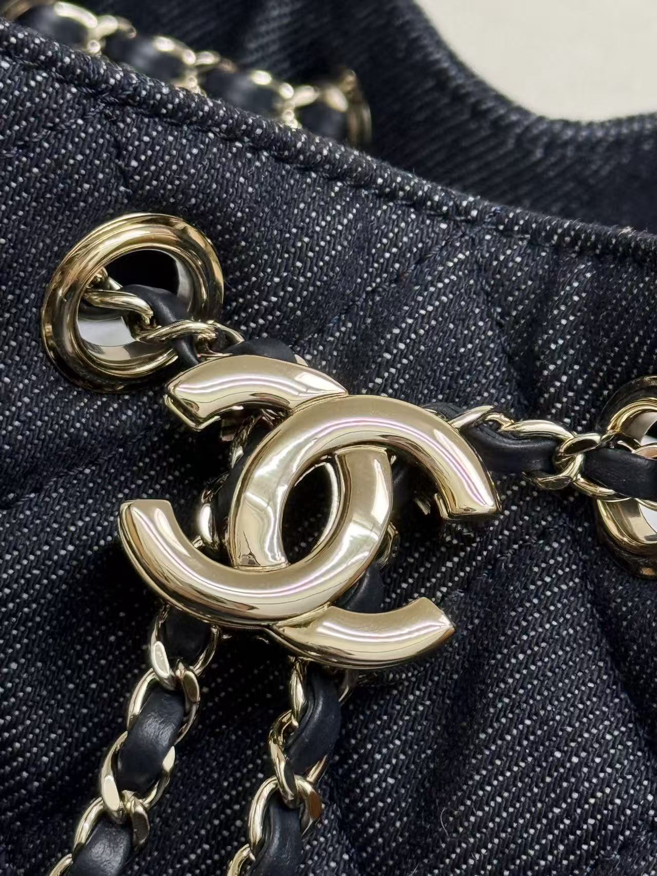 Chanel 2026 Hobo Bags 30cm Dark Blue Denim