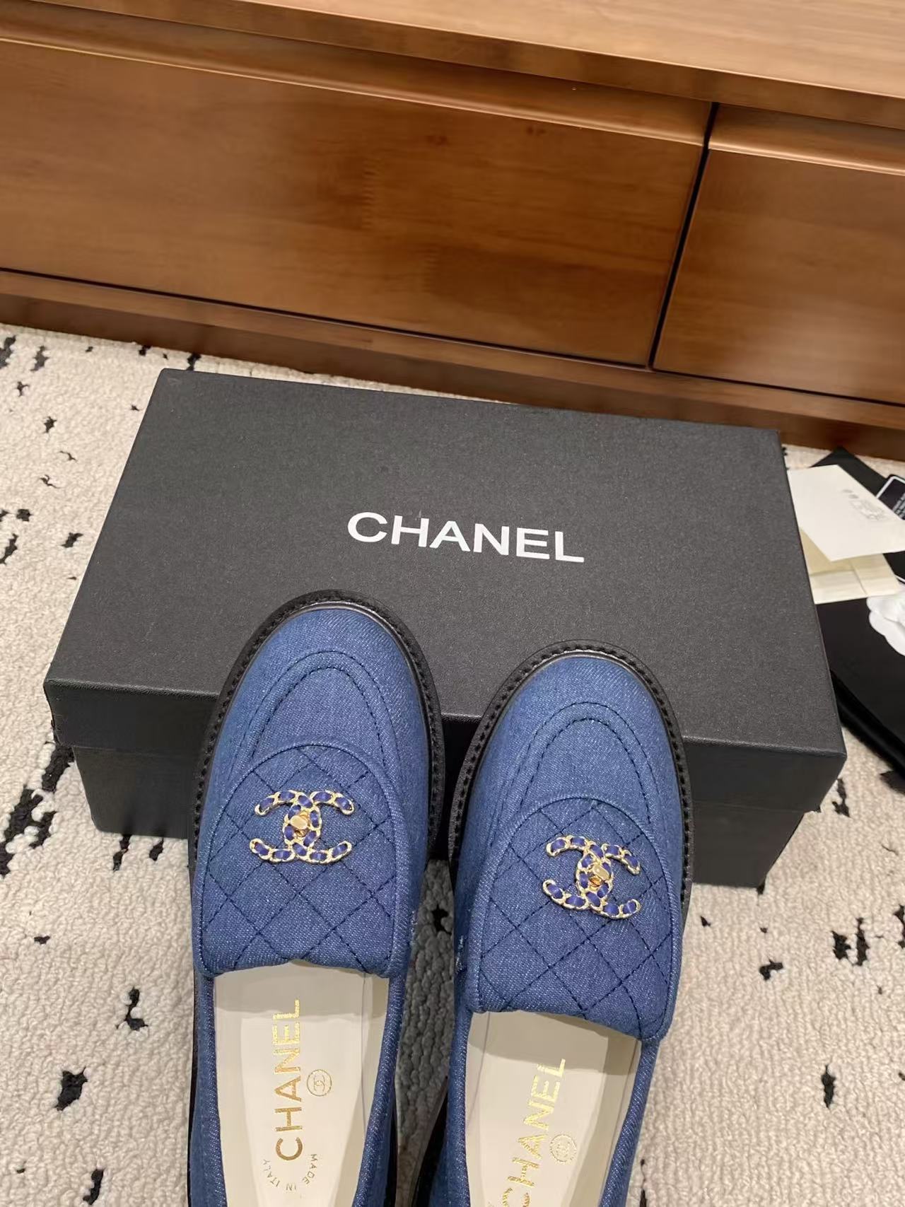 Chanel 2026 Loafer Blue Quilted Suede