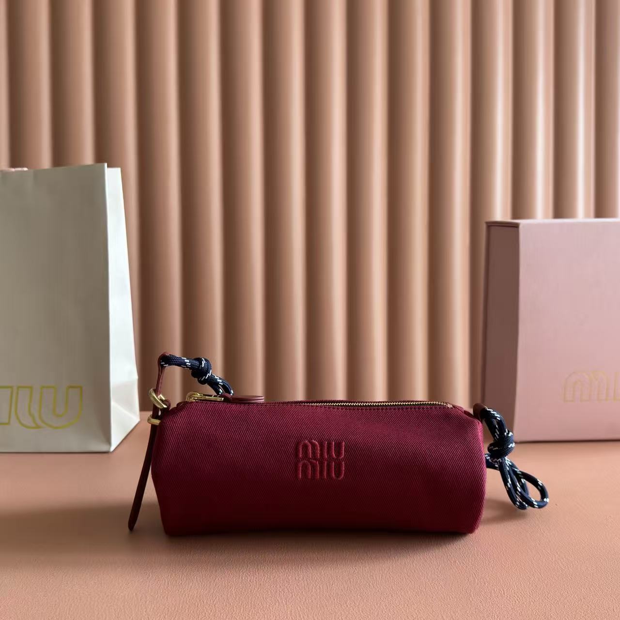 Miumiu 2026 Bag 22cm Suede Canvas Leather
