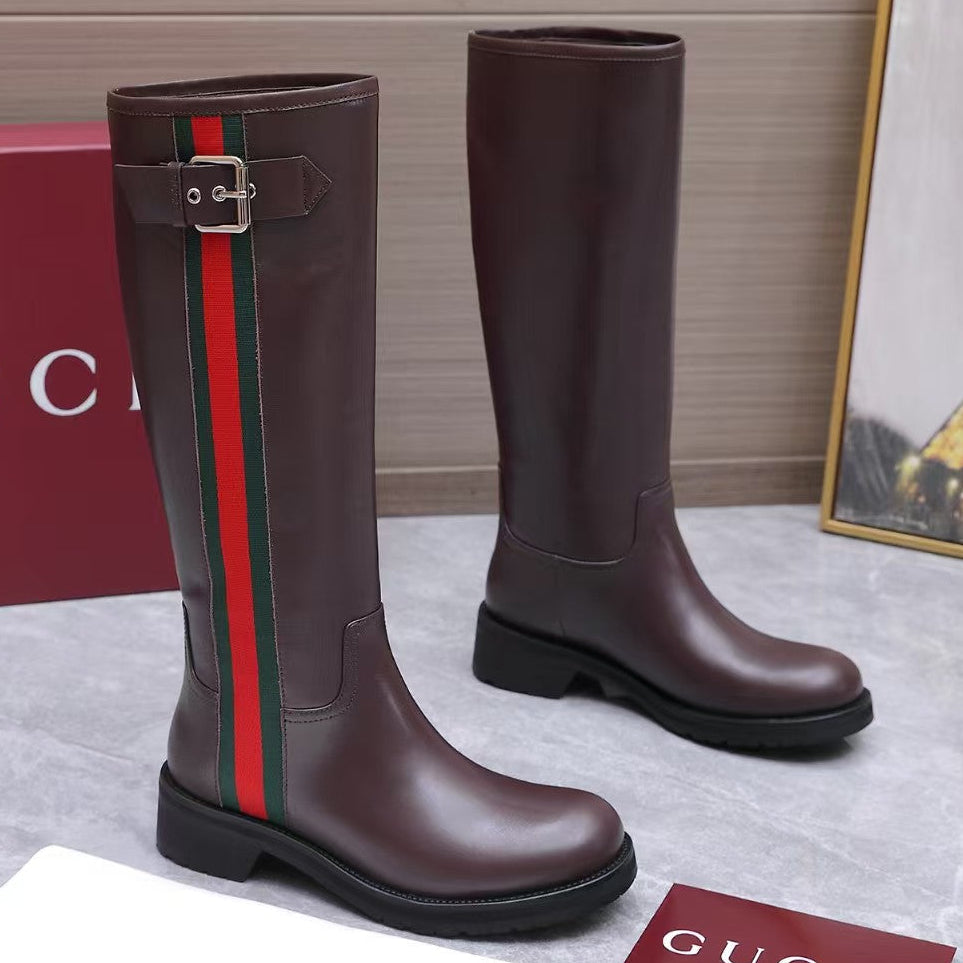 Gucci 2026 Biker Knee-High Boots Leather