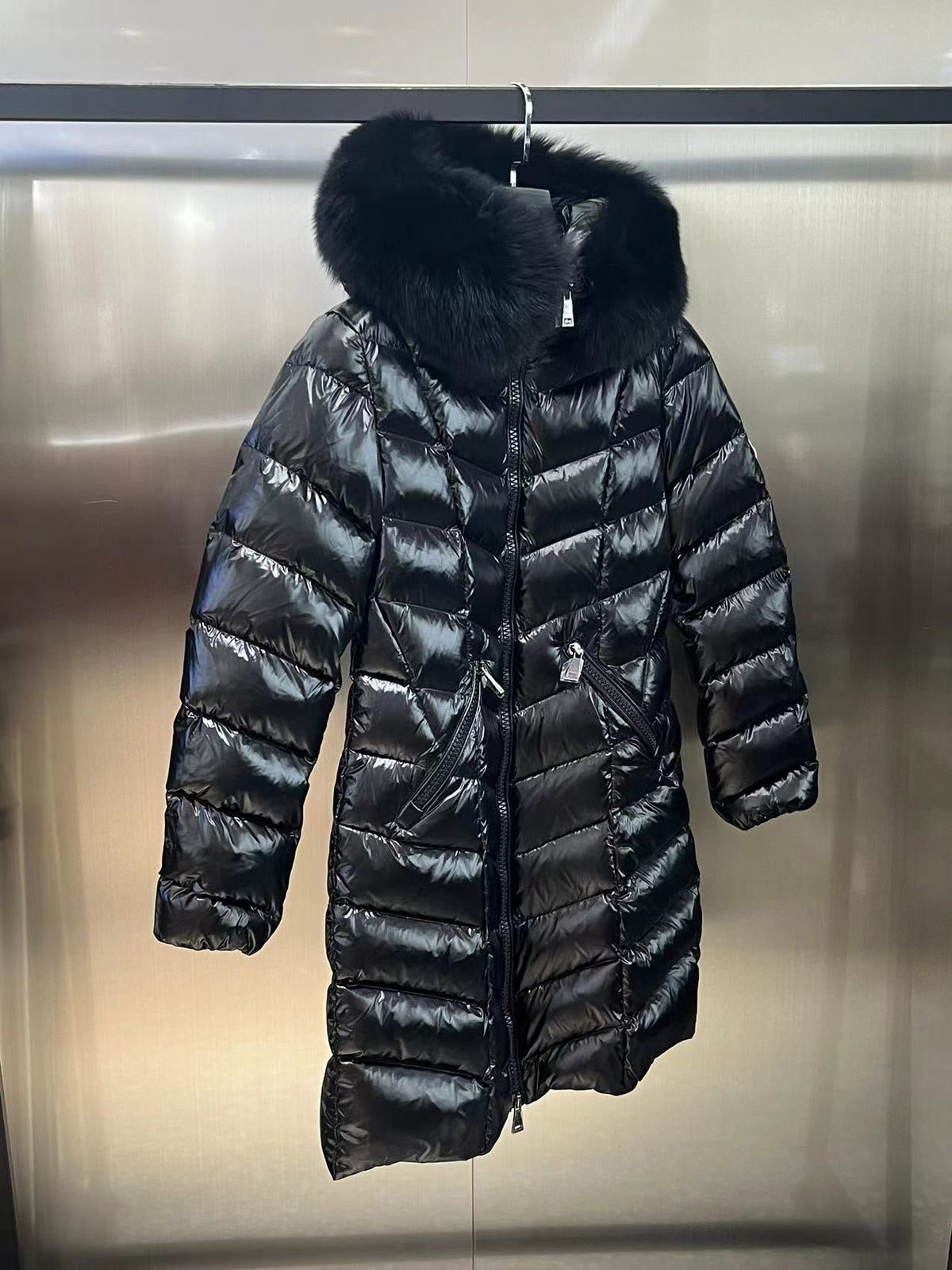 Moncler 2026 Fulmarus Long Down Jacket Black Nylon Fabric
