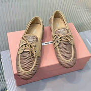 Miu Miu 2026 Mocassin Beige Suede Mesh
