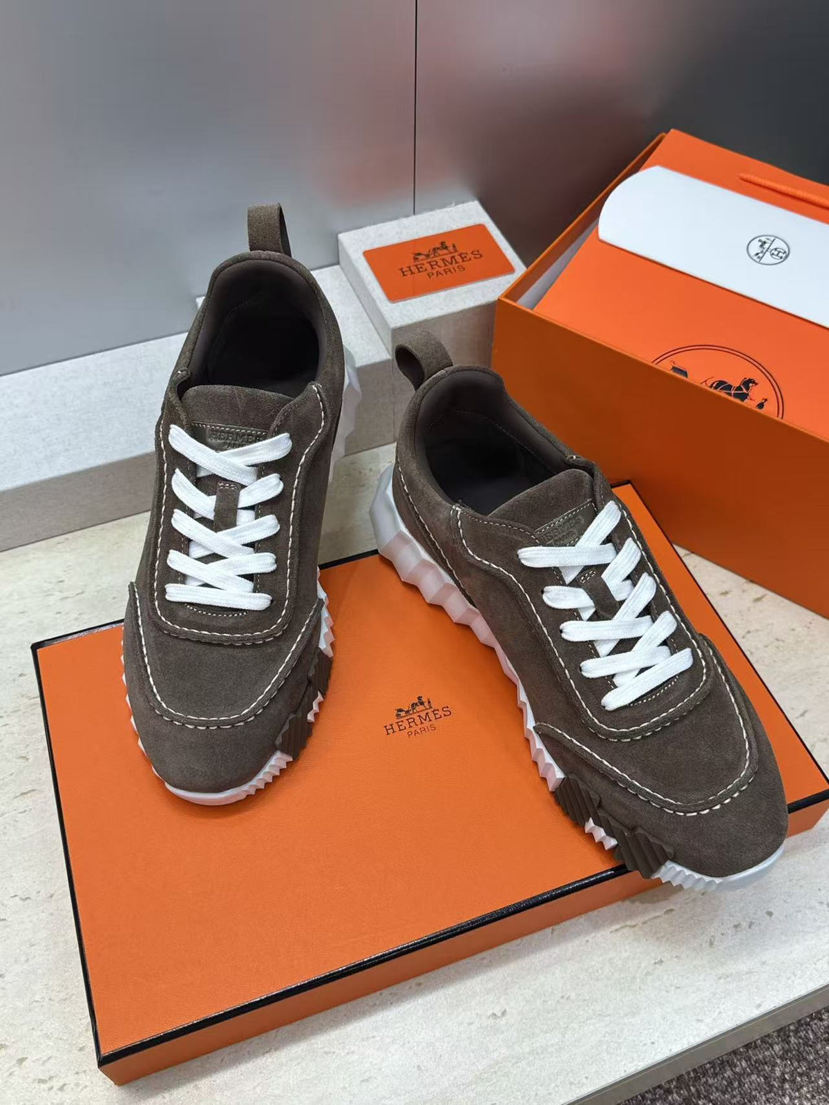 Hermes 2026 Next Sneaker Coffee Suede